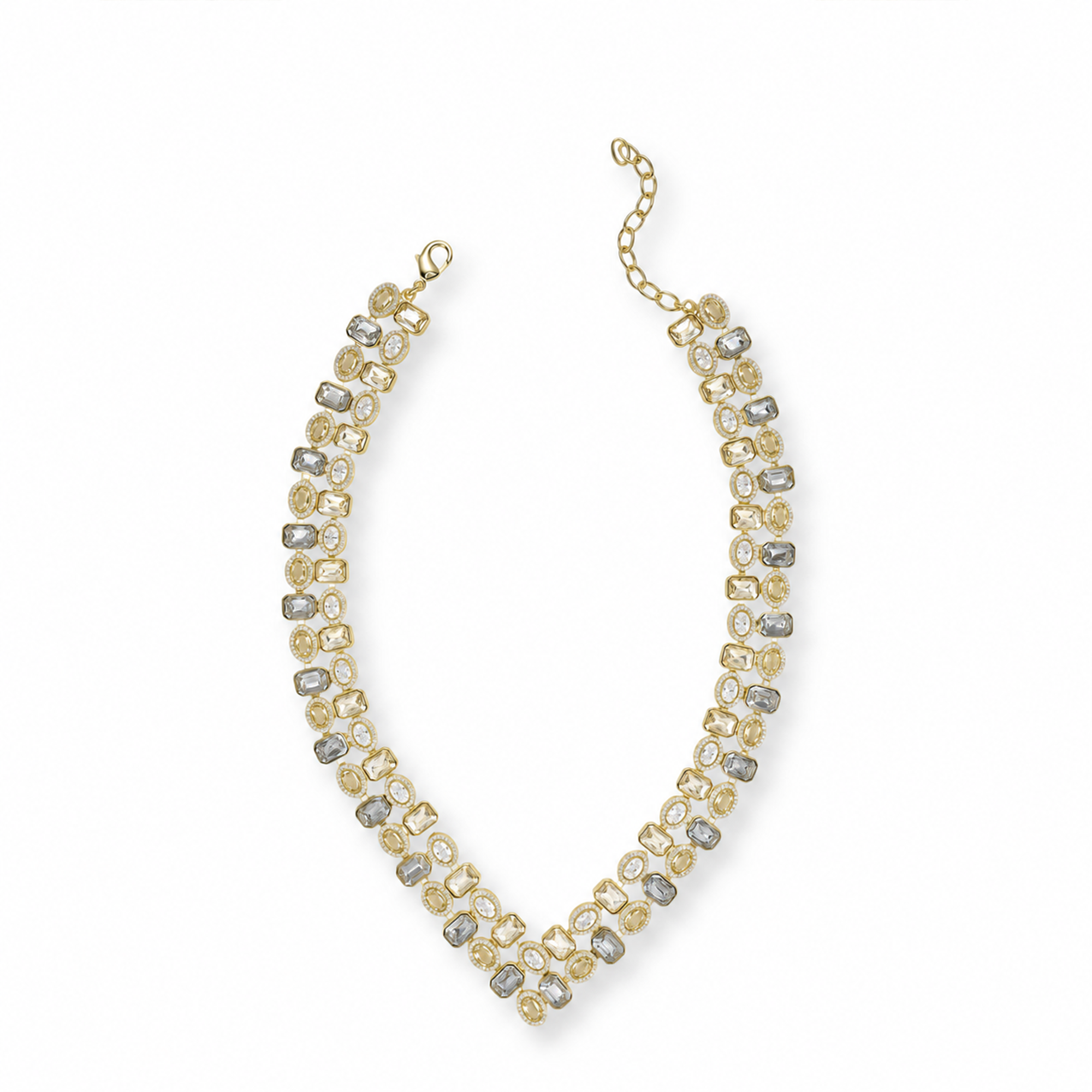 Béatris 14K Gold Rectangular Oval Necklace