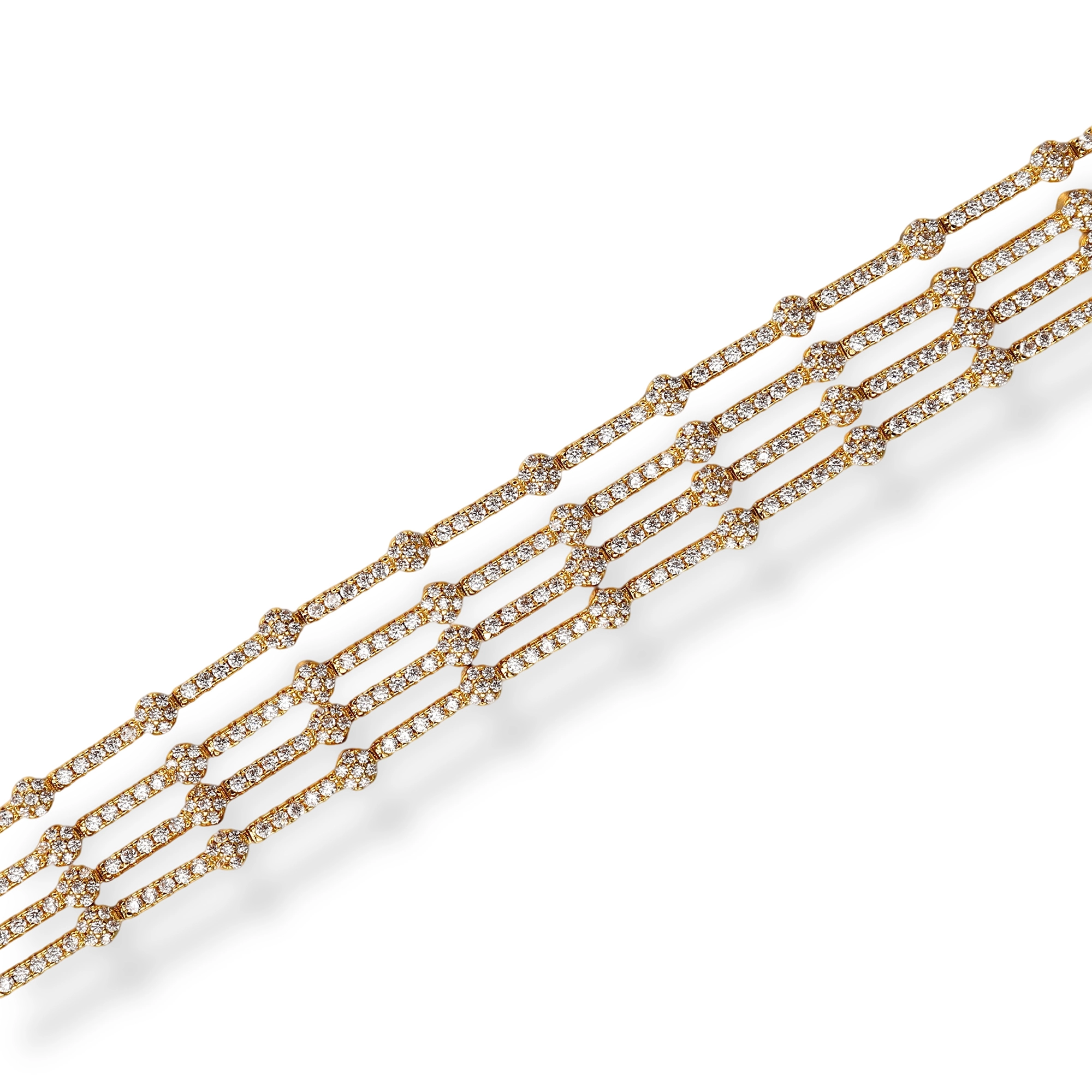 Bérénille 18K Gold Multi-Strand Pavé Bracelet