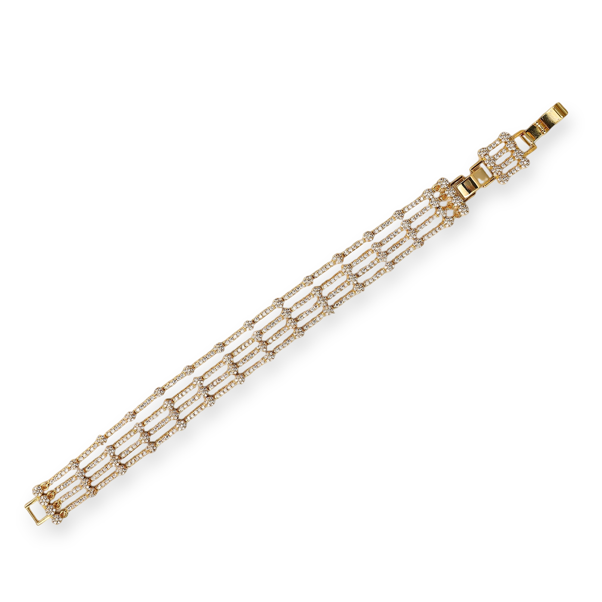 Bérénille 18K Gold Multi-Strand Pavé Bracelet