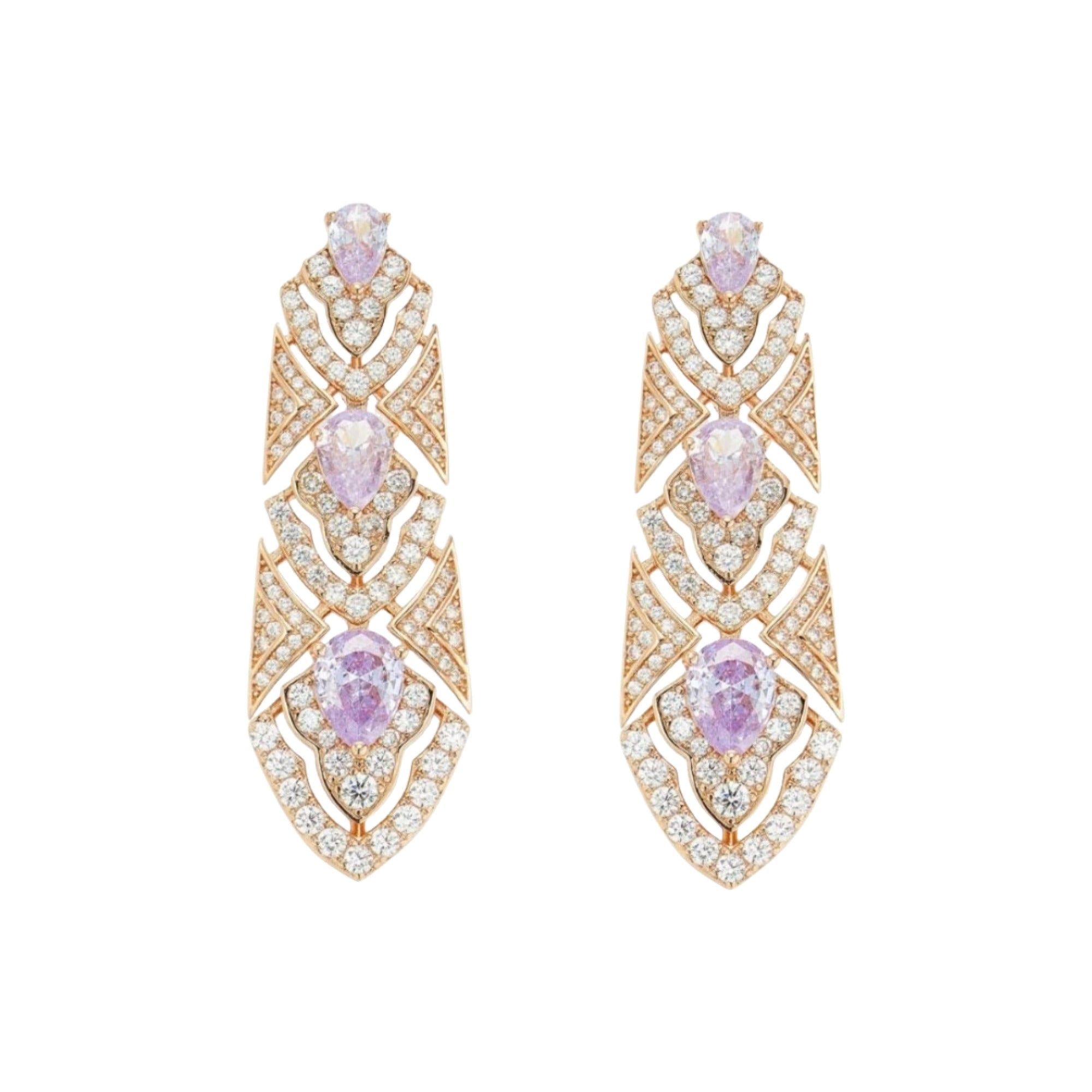 Baldhild 18K Champagne Gold Teardrop Drop Earrings