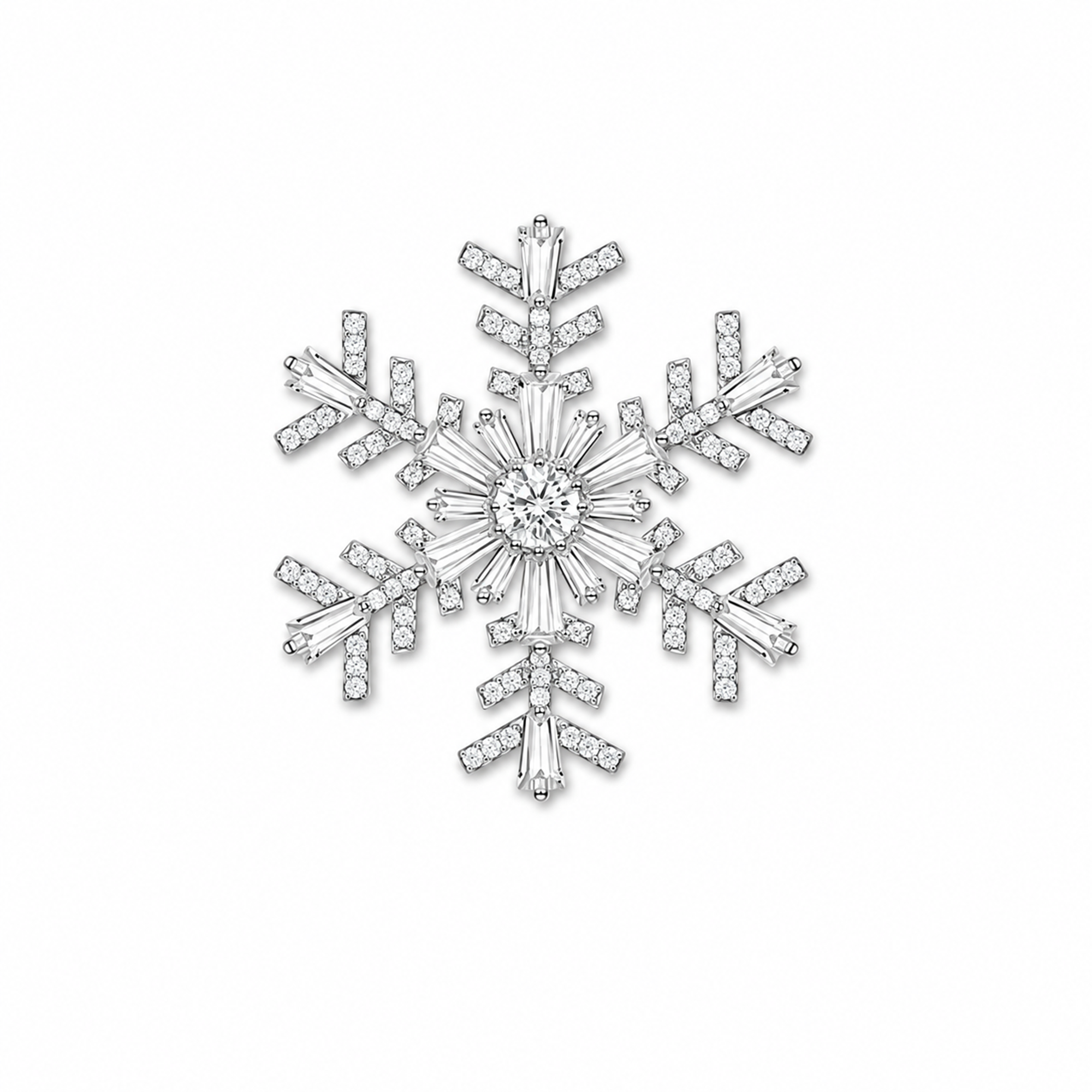 Befrida White Snowflake Brooch