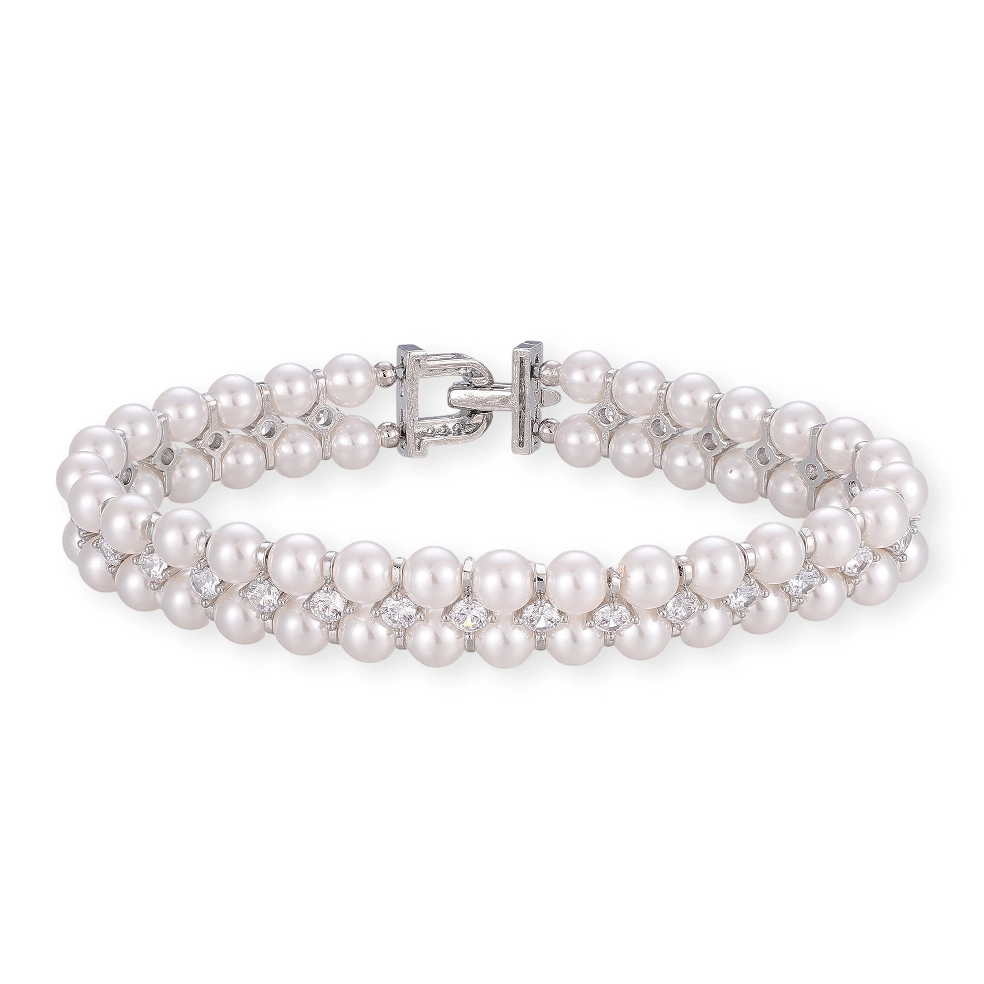 Beralind Silver Three Layer Pearl Bracelet