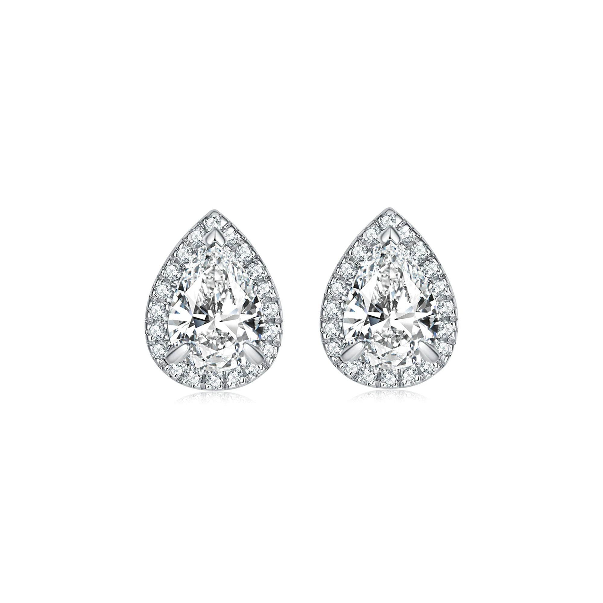 Bérangère White Teardrop Stud Earrings