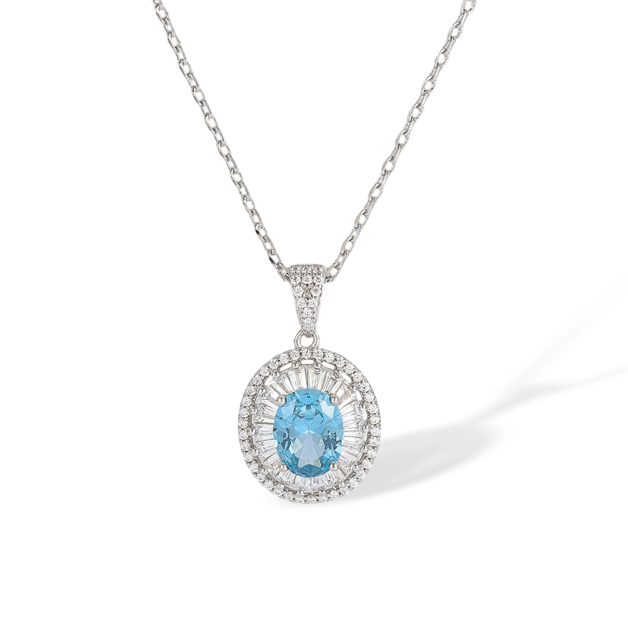 Bridie Blue Oval Necklace