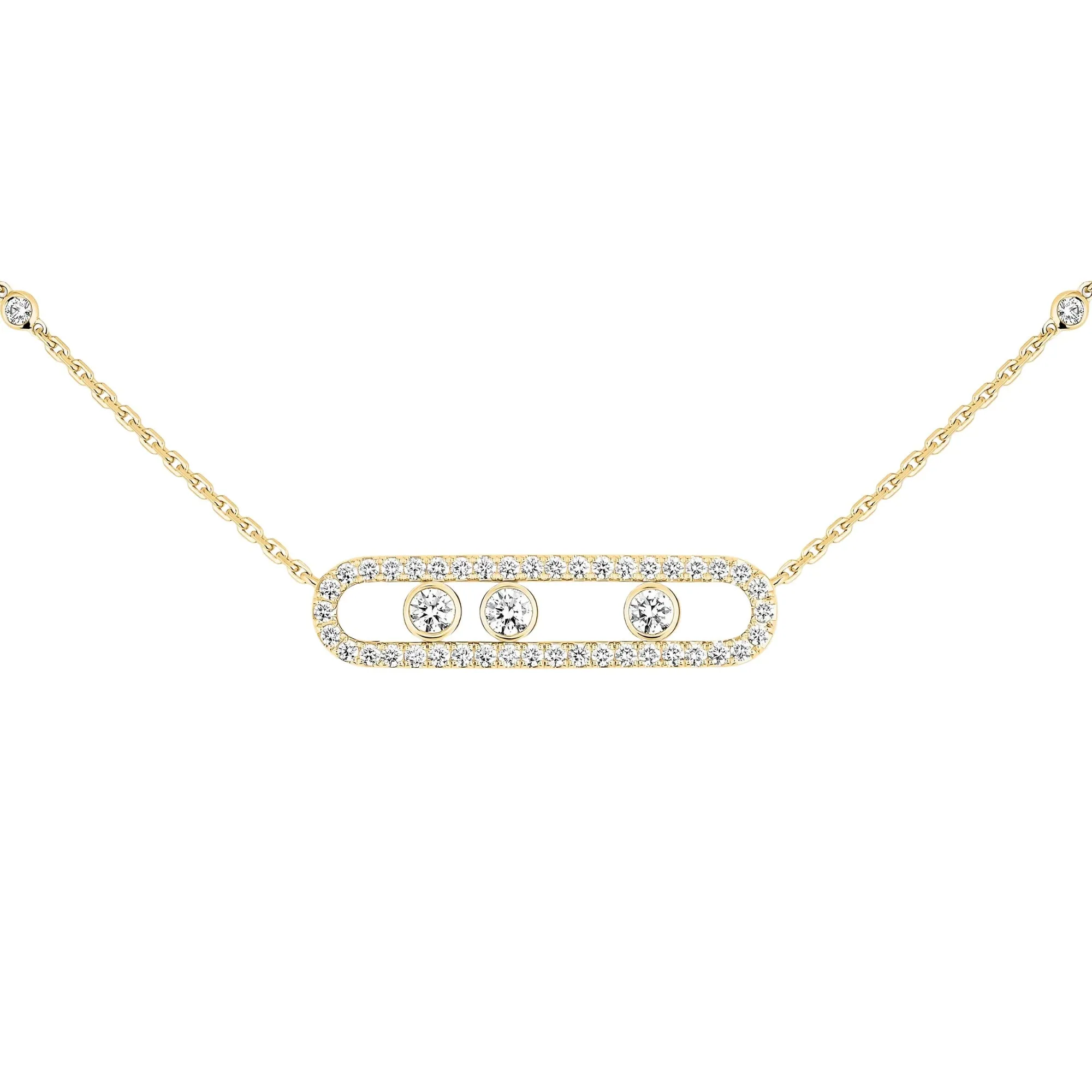 Gratiane 18K Gold Pave Halo Sliding Necklace