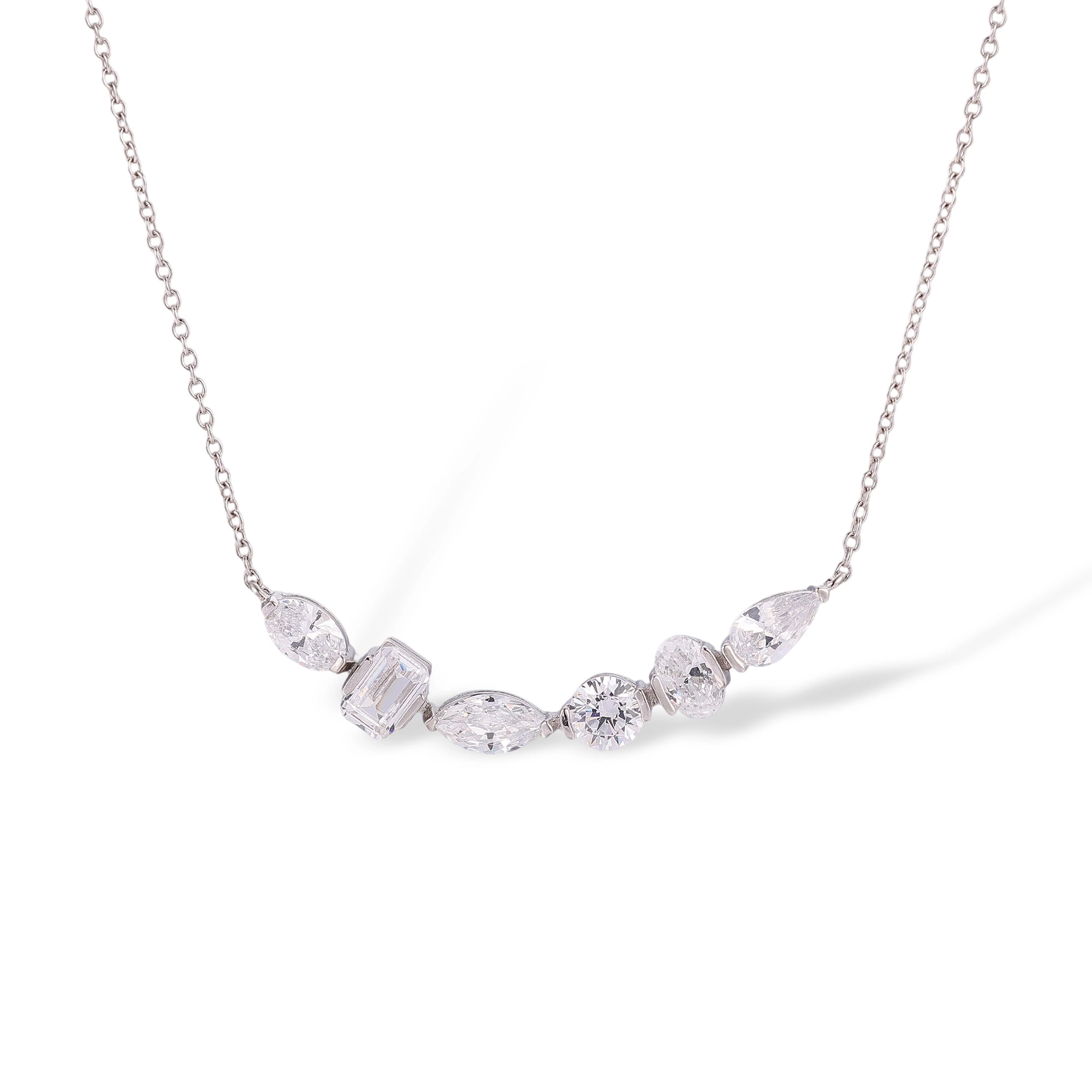 Brunlind White Mixed Shape Necklace