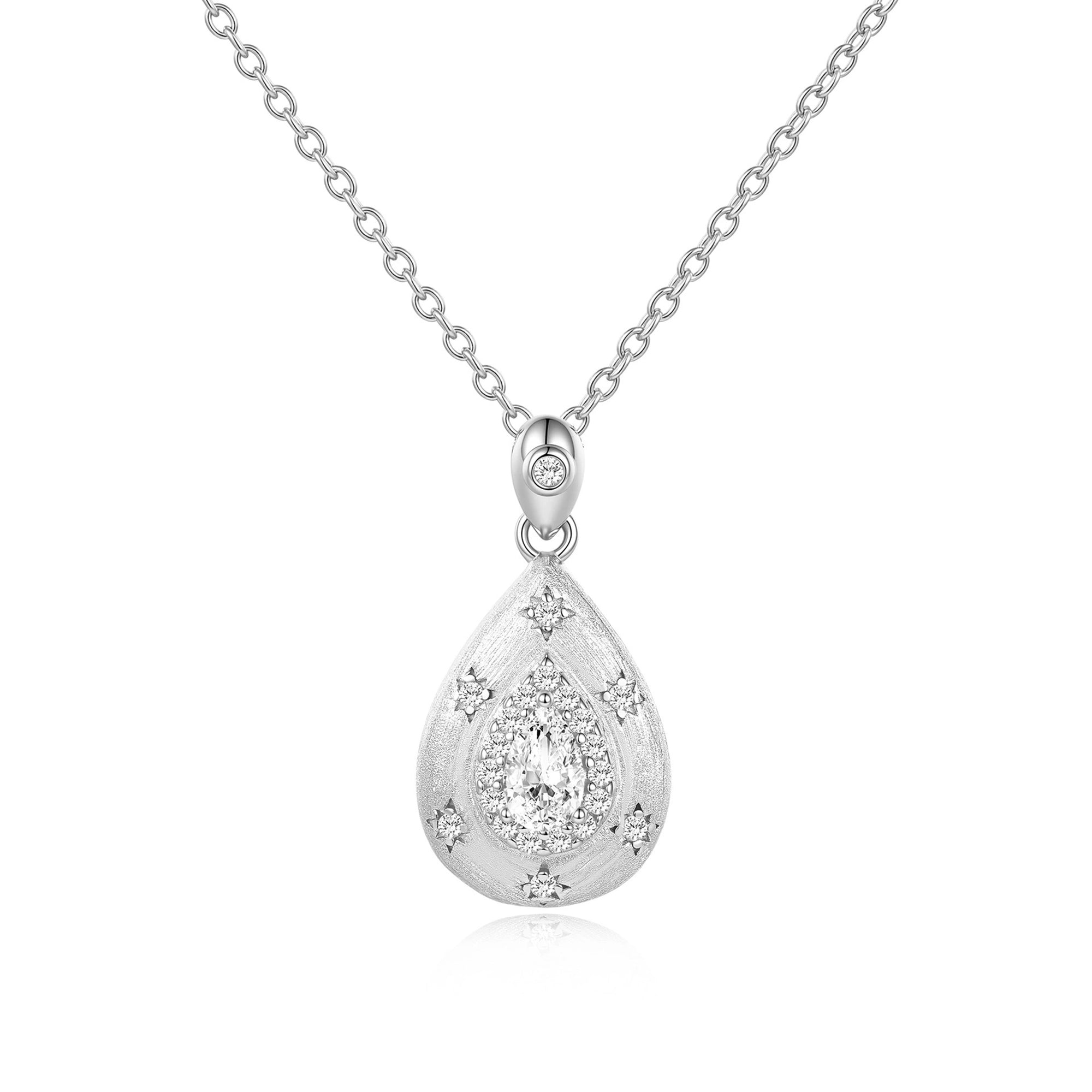 Brunrada 14K Gold Teardrop Star Moissanite Necklace