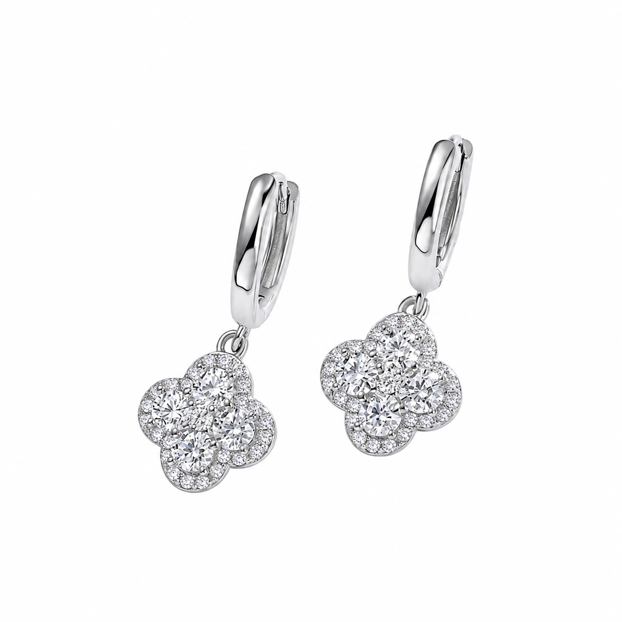 Brunswind 14K Gold Trèfle Moissanite Earrings