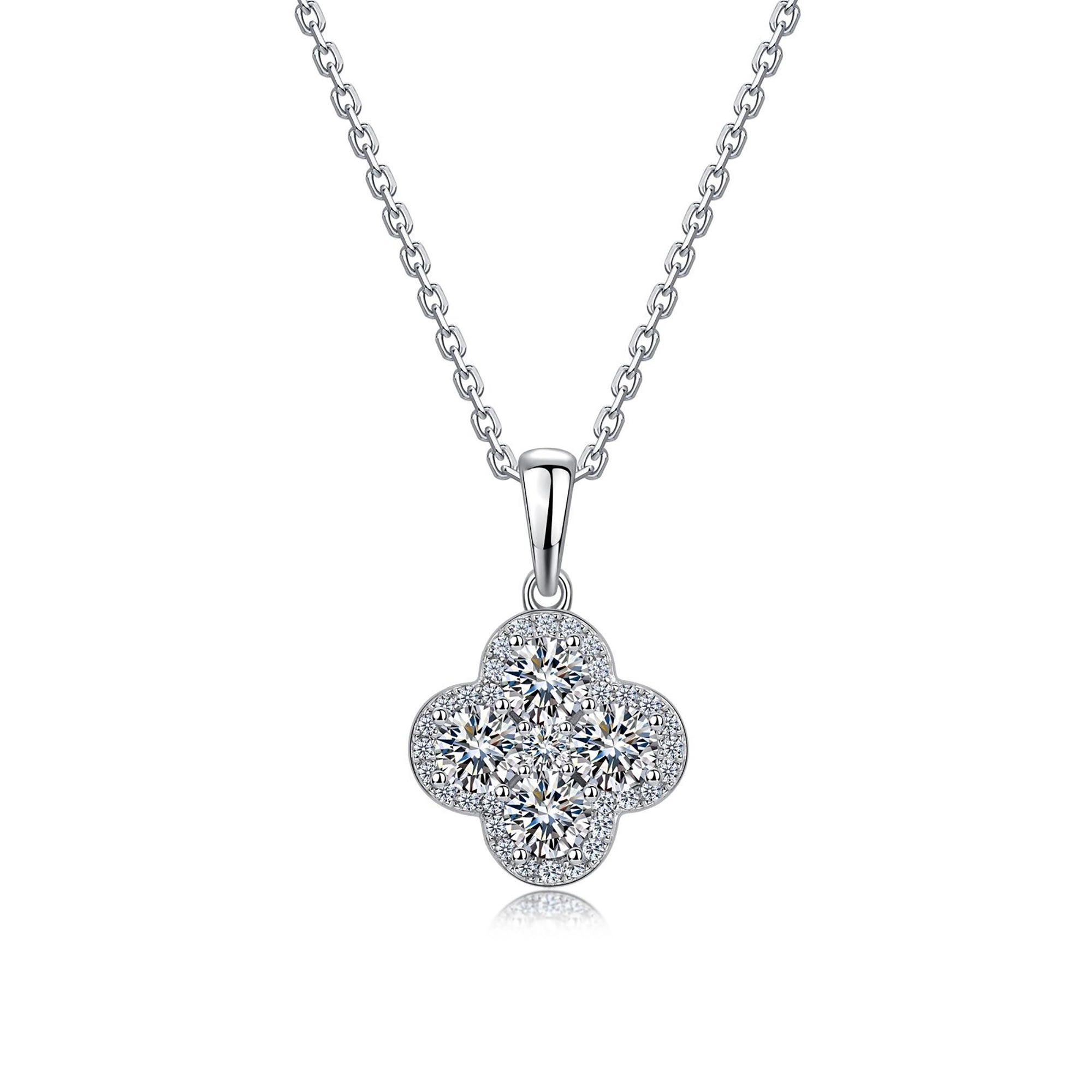 Brunswind 14K Gold Trèfle Moissanite Necklace