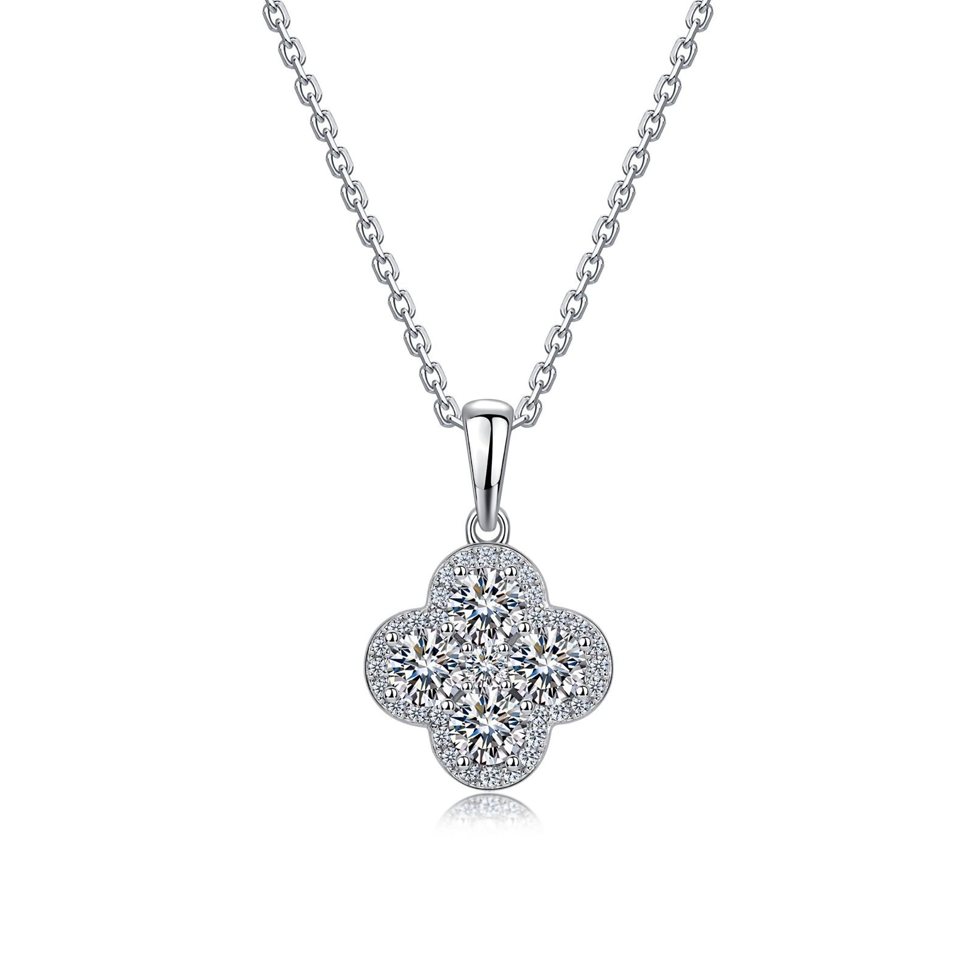 Brunswind 14K Gold Trèfle Moissanite Necklace