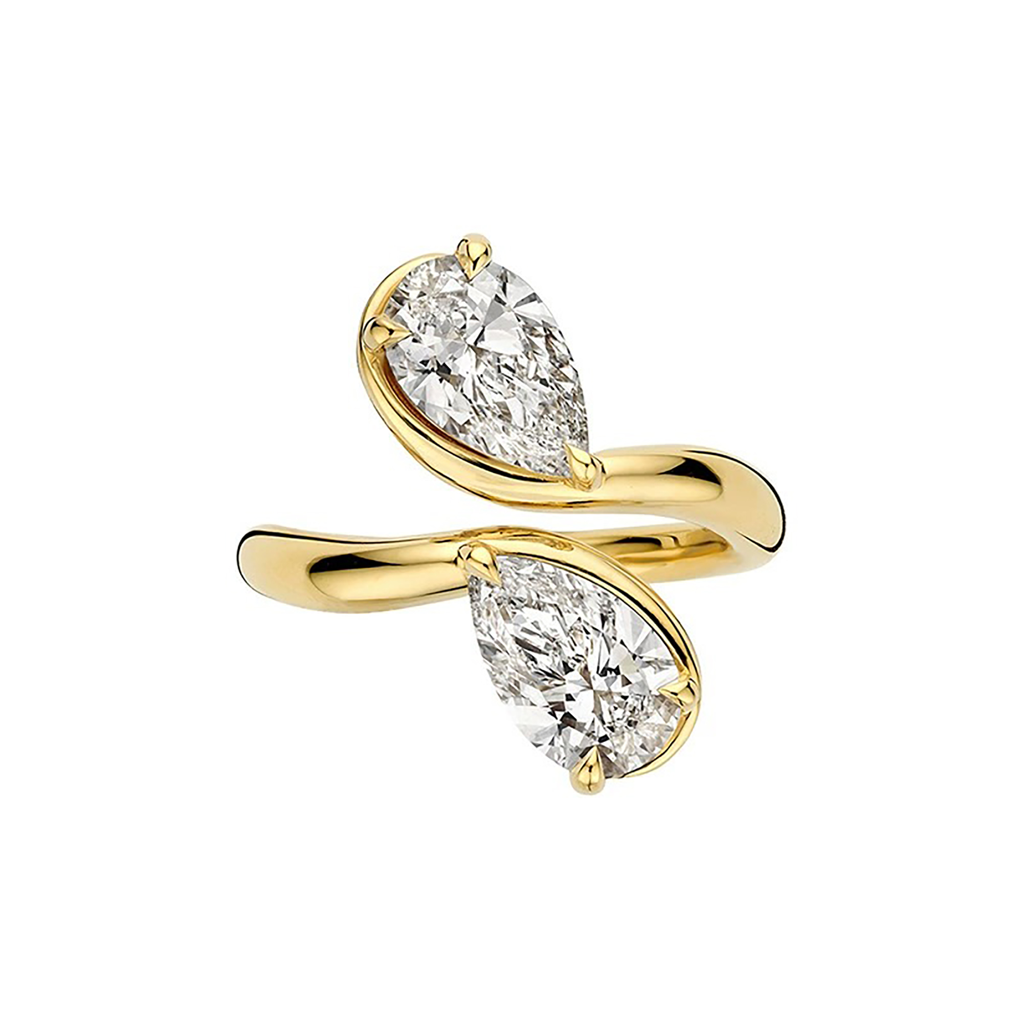 Célidande 18K Gold Dual Teardrop Open Ring