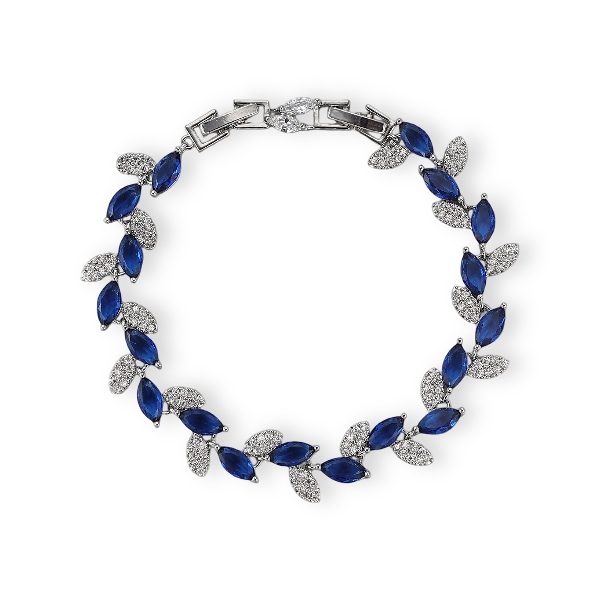 Célisande Navy Blue Leaf Vine Bracelet 