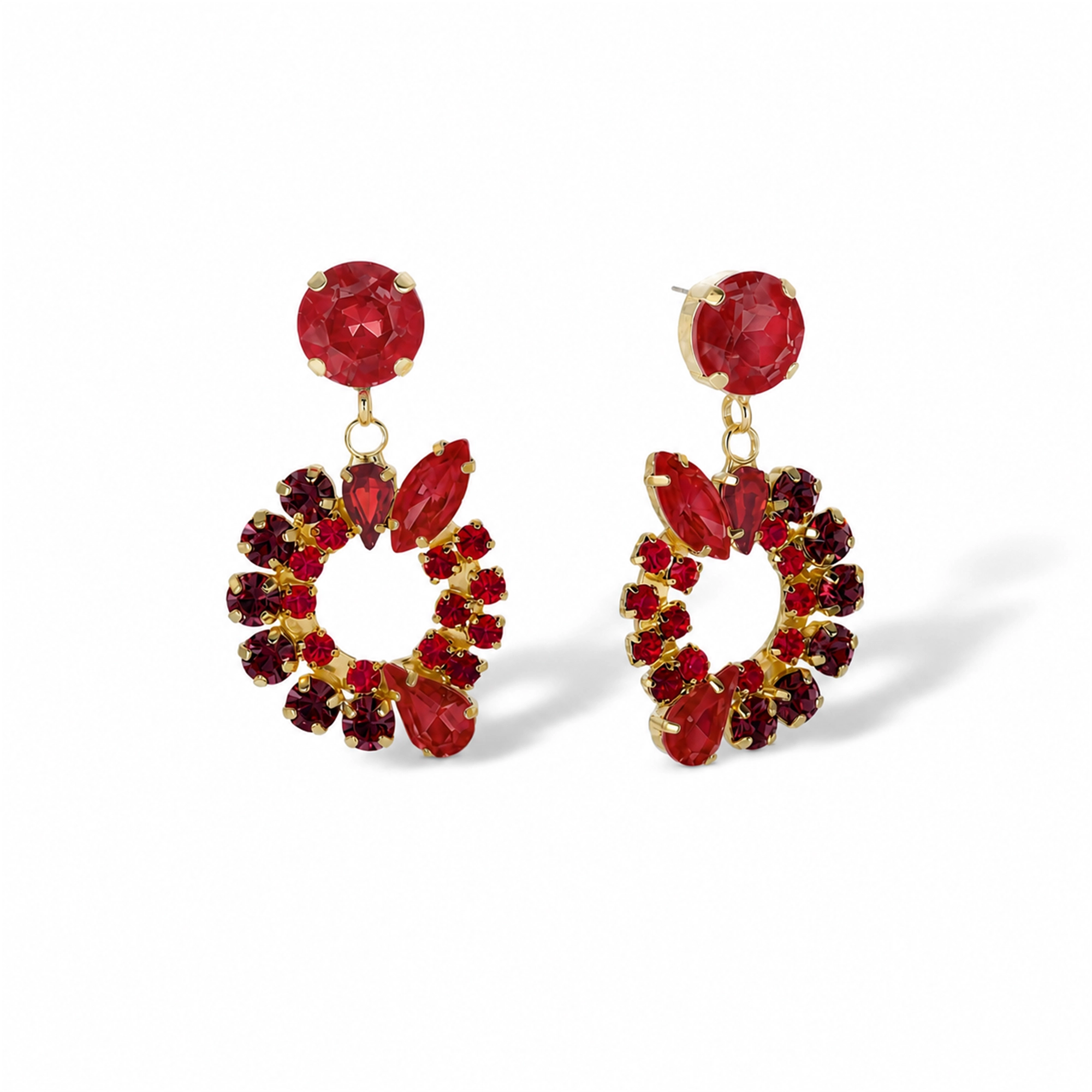Calla Mixed Shape Hollow Circle Drop Earrings