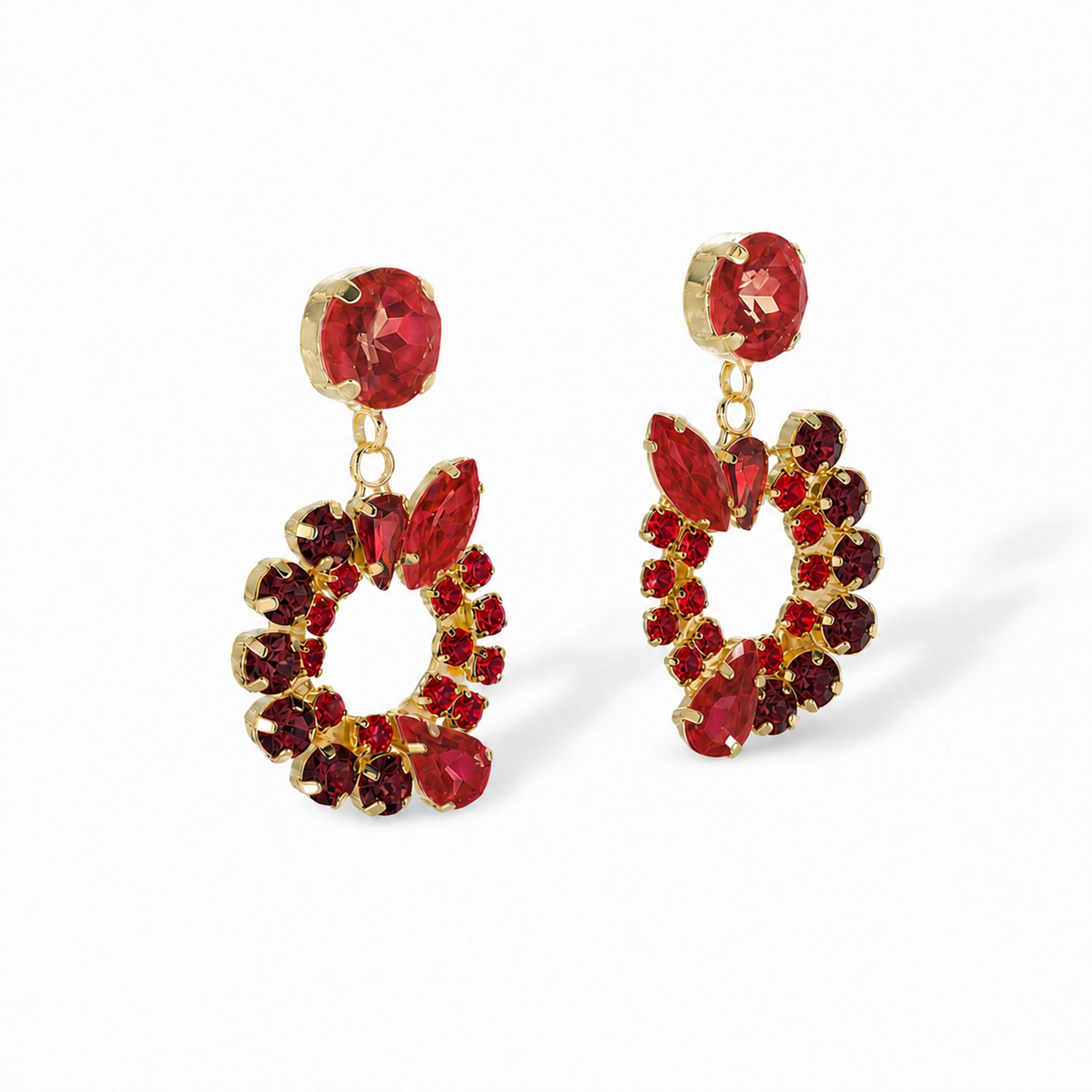 Calla Mixed Shape Hollow Circle Drop Earrings