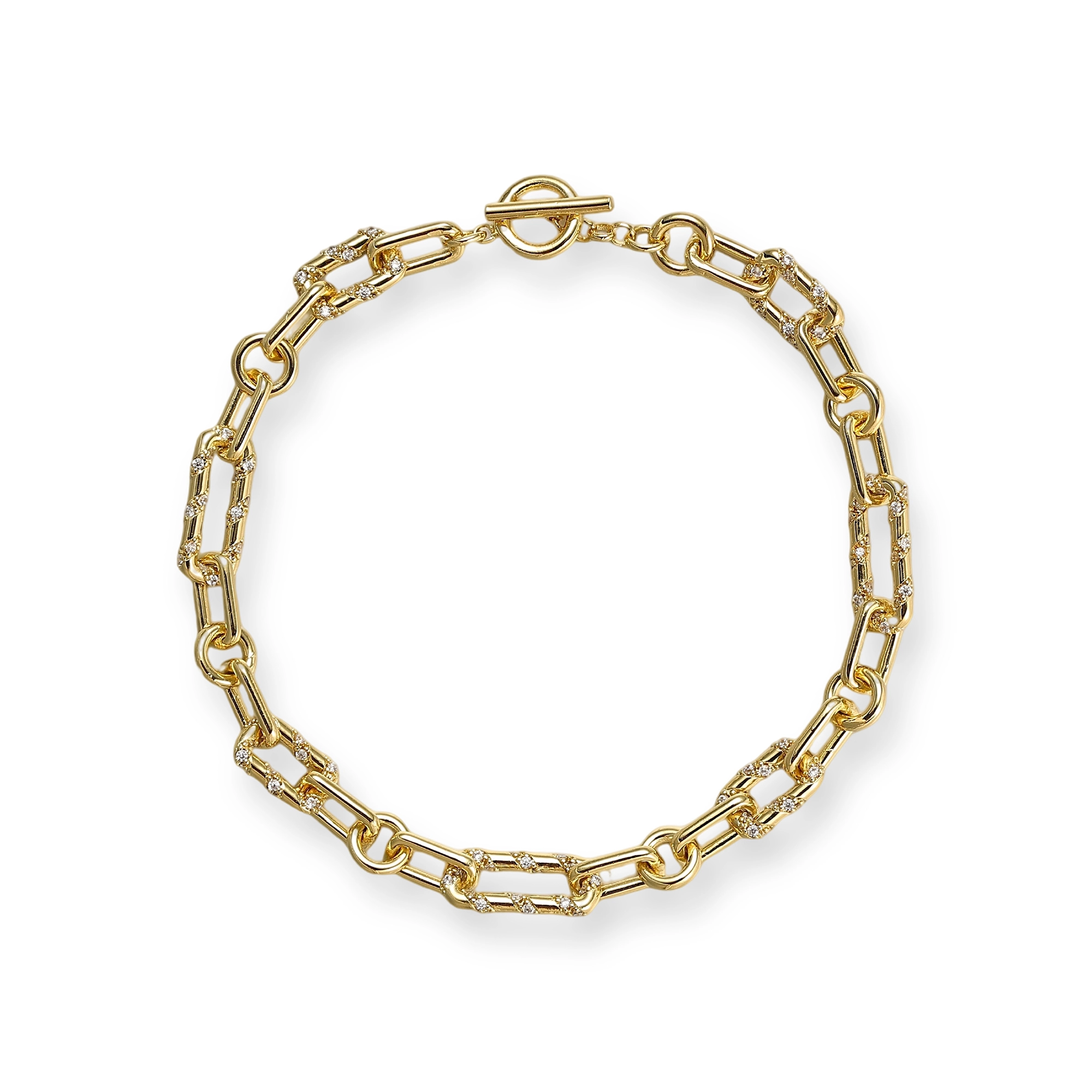 Carméline 18K Gold Geometric Link Toggle Bracelet