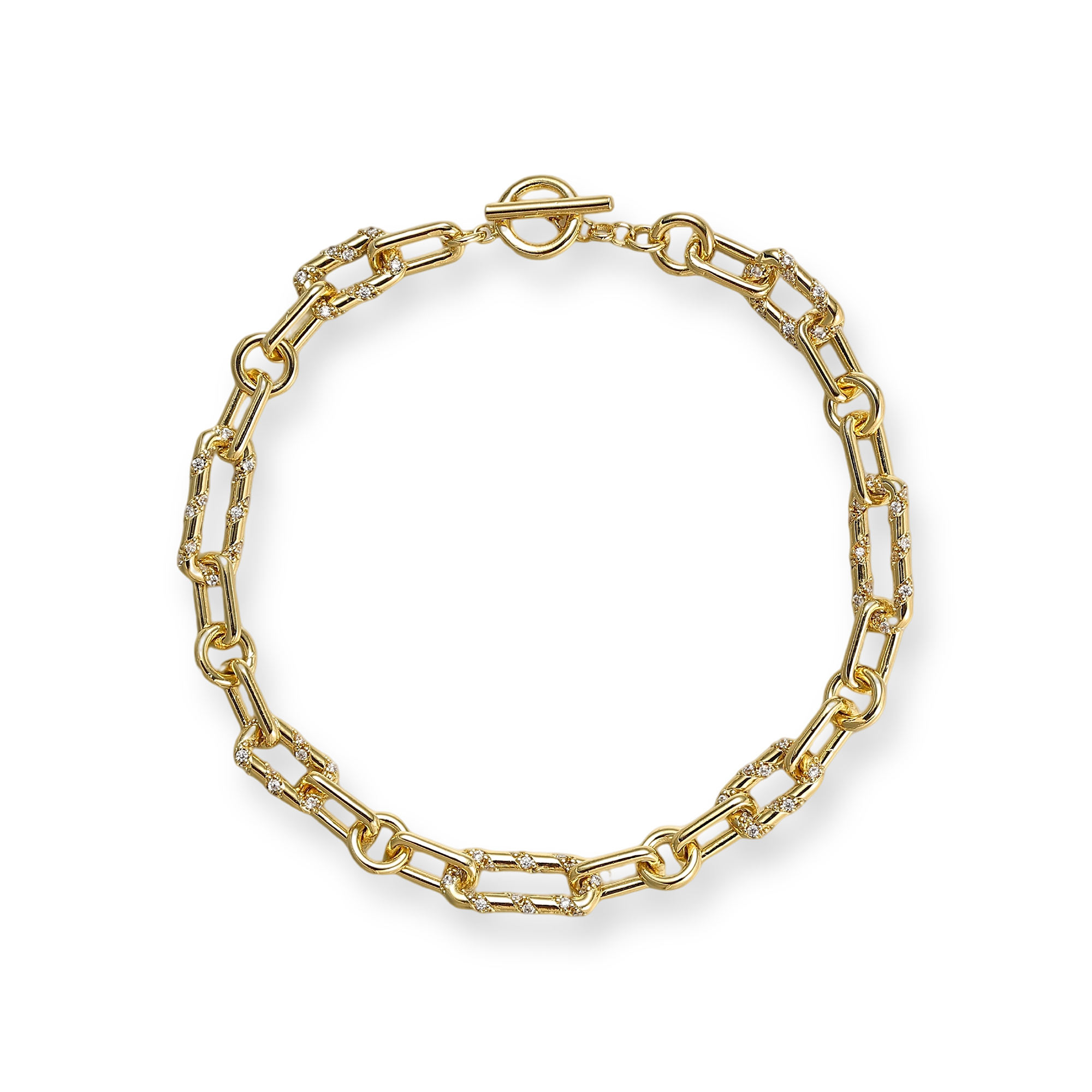 Carméline 18K Gold Geometric Link Toggle Bracelet