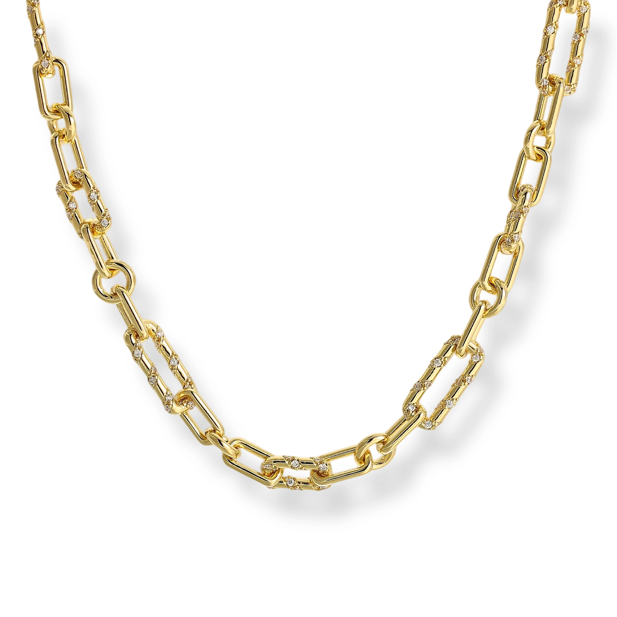 Carméline 18K Gold Geometric Link Toggle Necklace