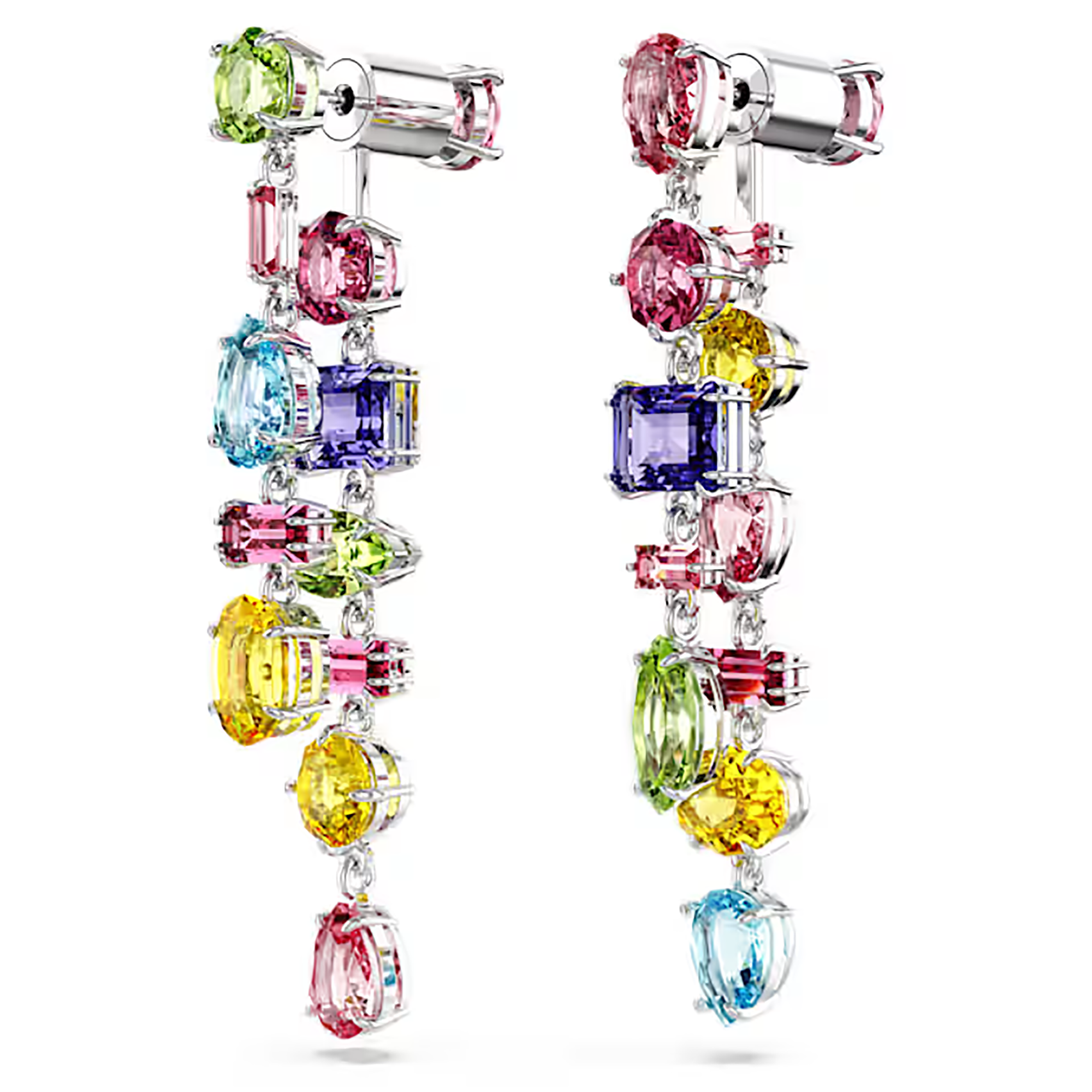 Teresia Asymmetric Rainbow Long Drop Earrings