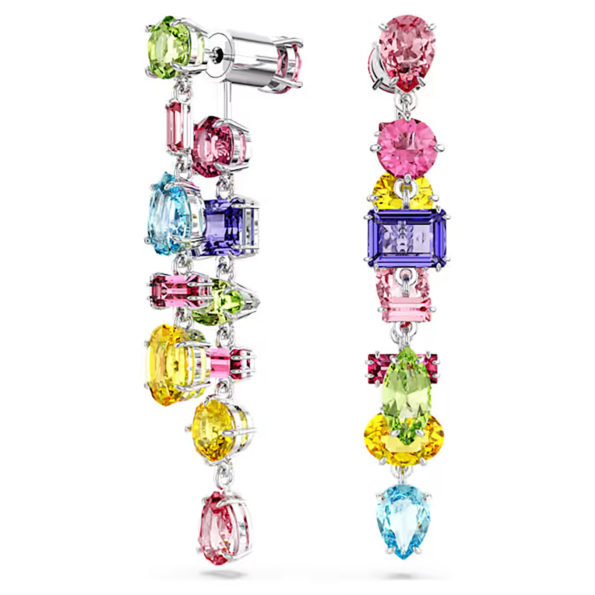 Teresia Asymmetric Rainbow Long Drop Earrings