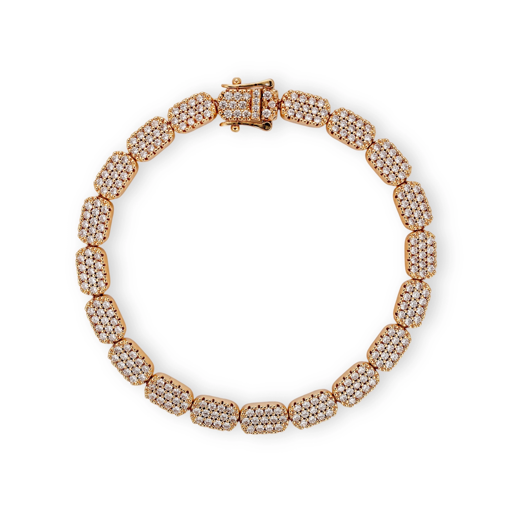 Cathrin 18K Gold Pavé Oval Link Bracelet