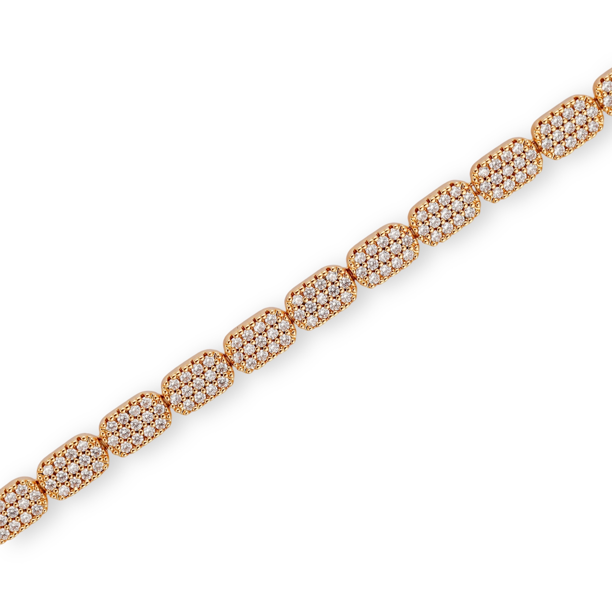 Cathrin 18K Gold Pavé Oval Link Bracelet