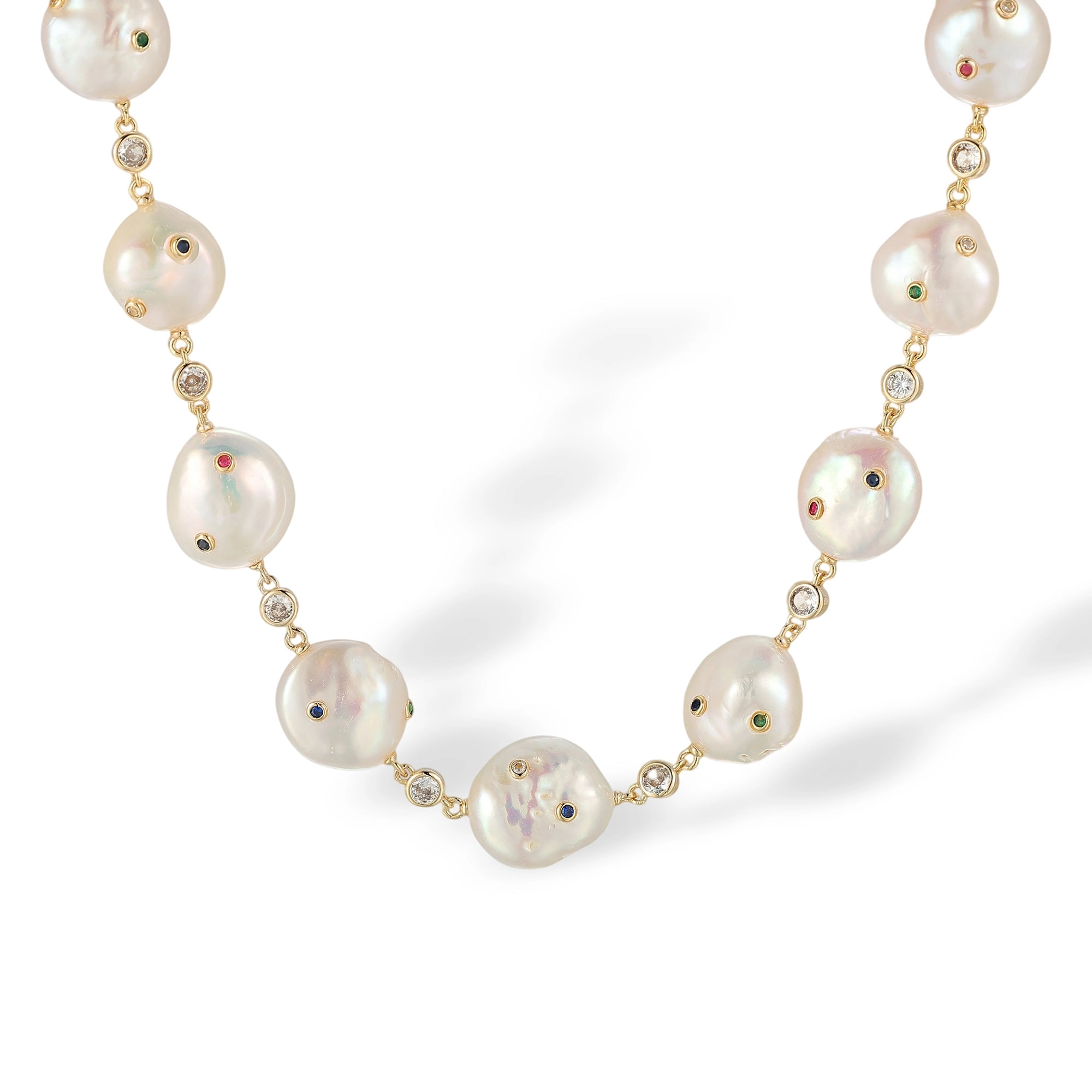 Celina White Baroque Pearl Necklace