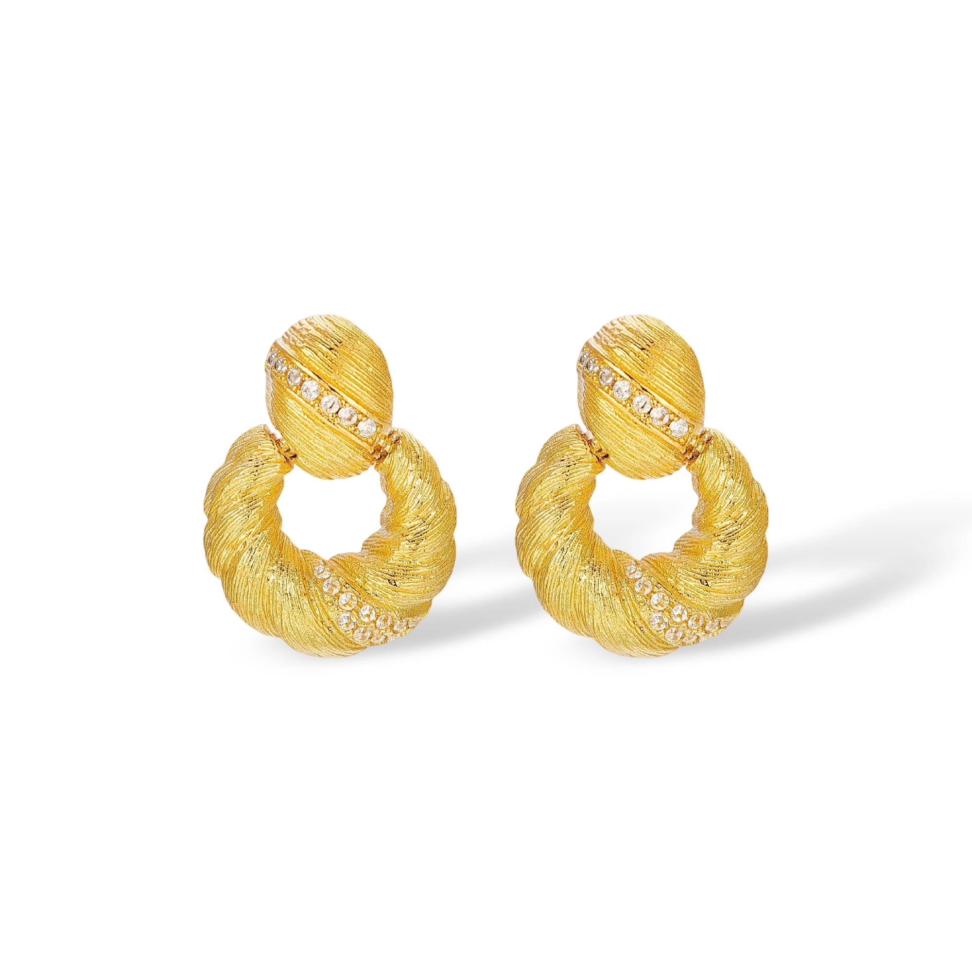 Célinde 14K Gold Twisted Round Drop Earrings