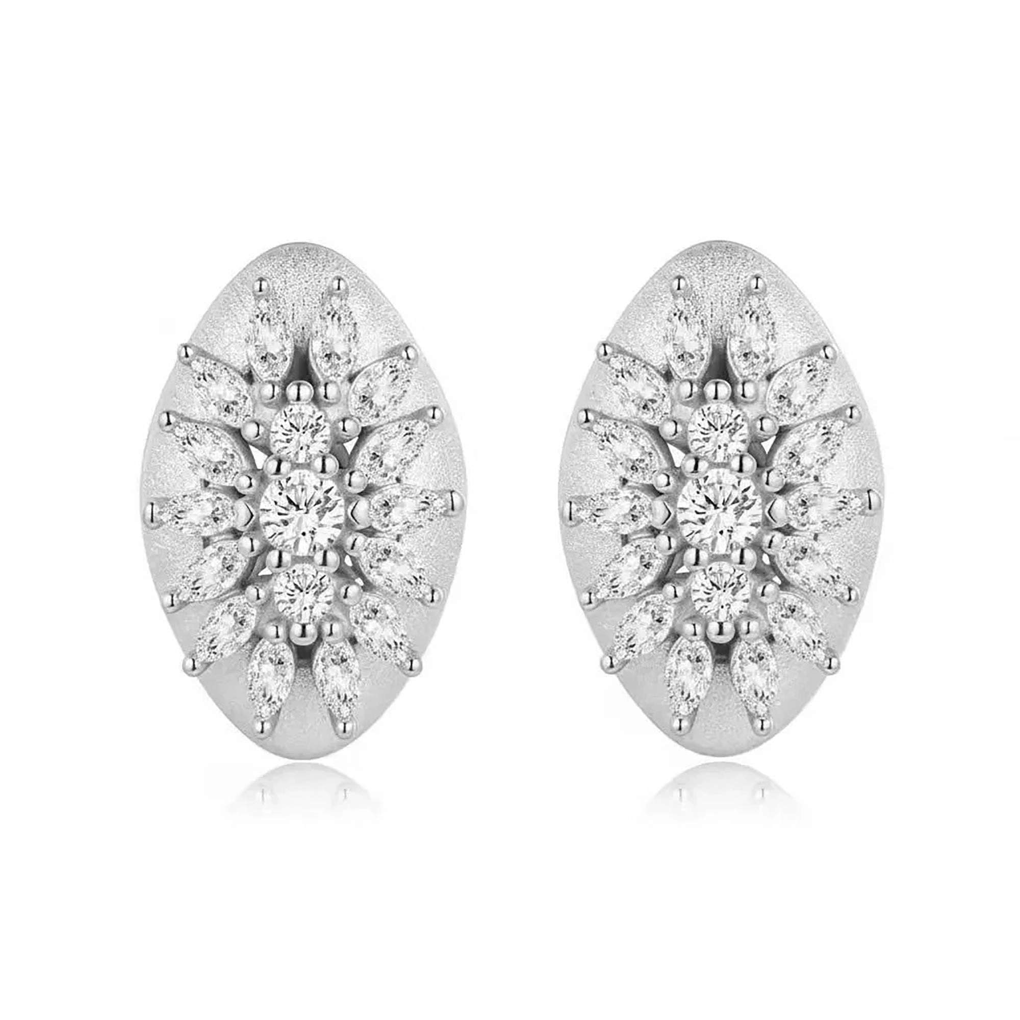 Chantalle 14K Gold Marquise Moissanite Stud Earrings