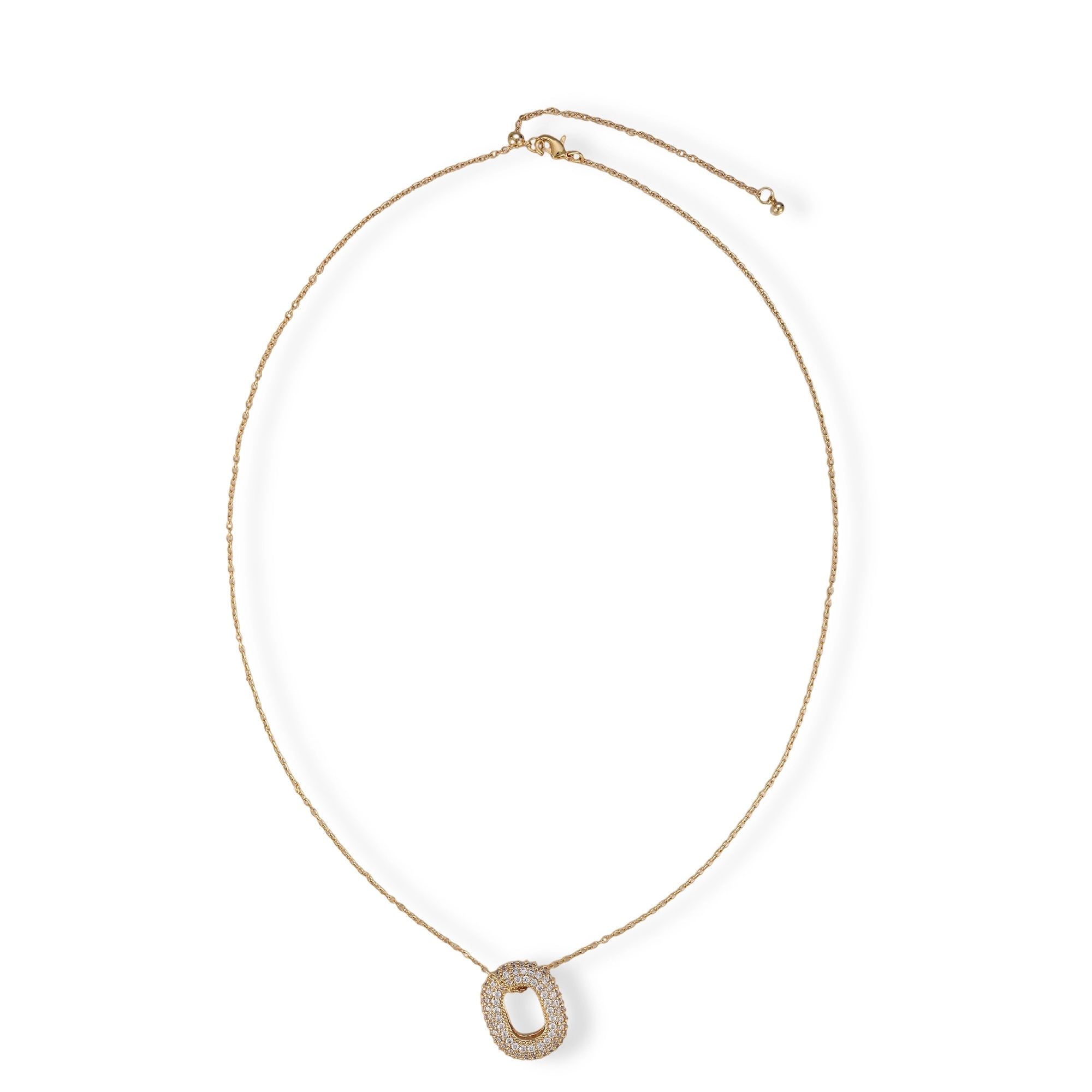 Cindy 14K Gold Hollow Oval Necklace