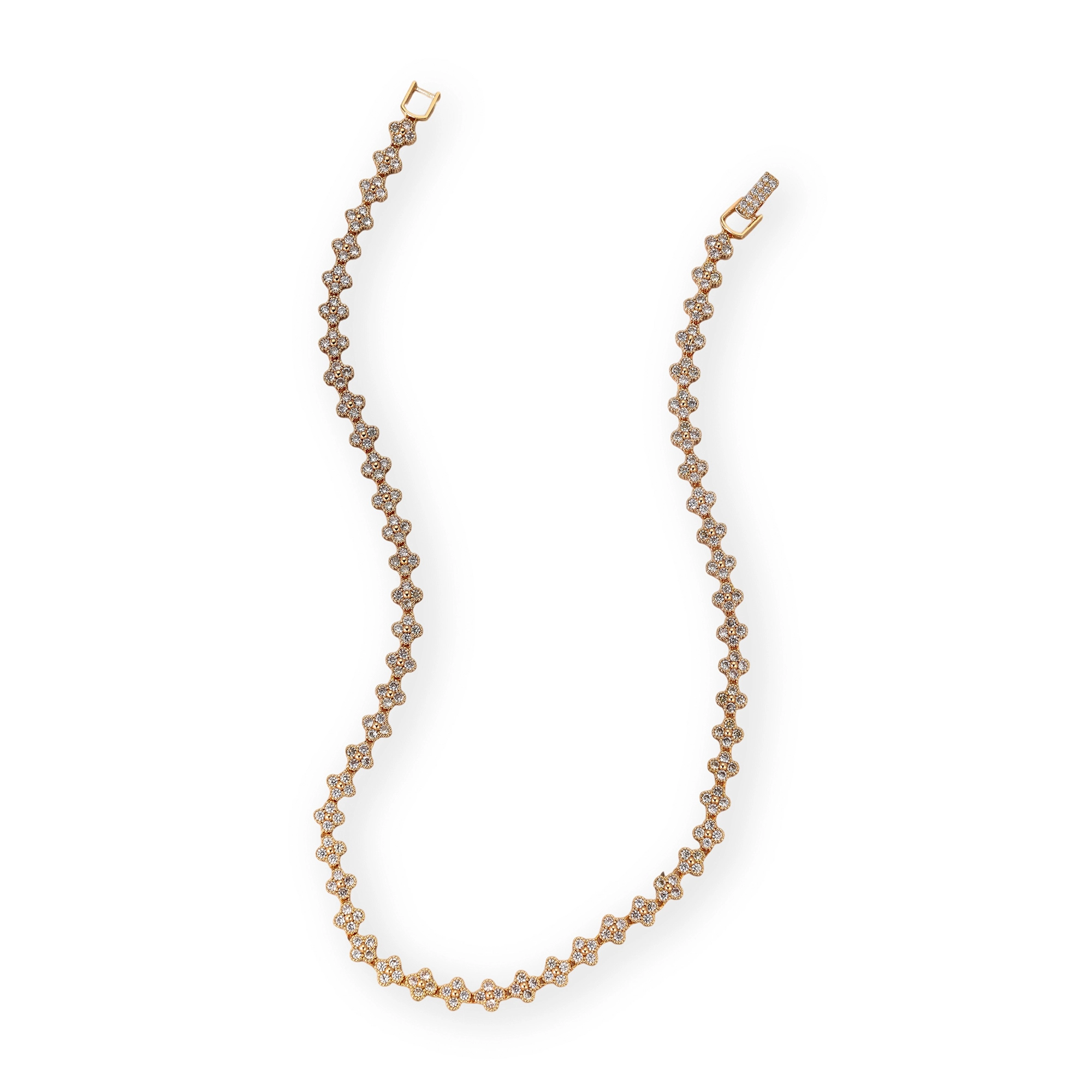 Cléophée 18K Gold Trèfle Tennis Necklace