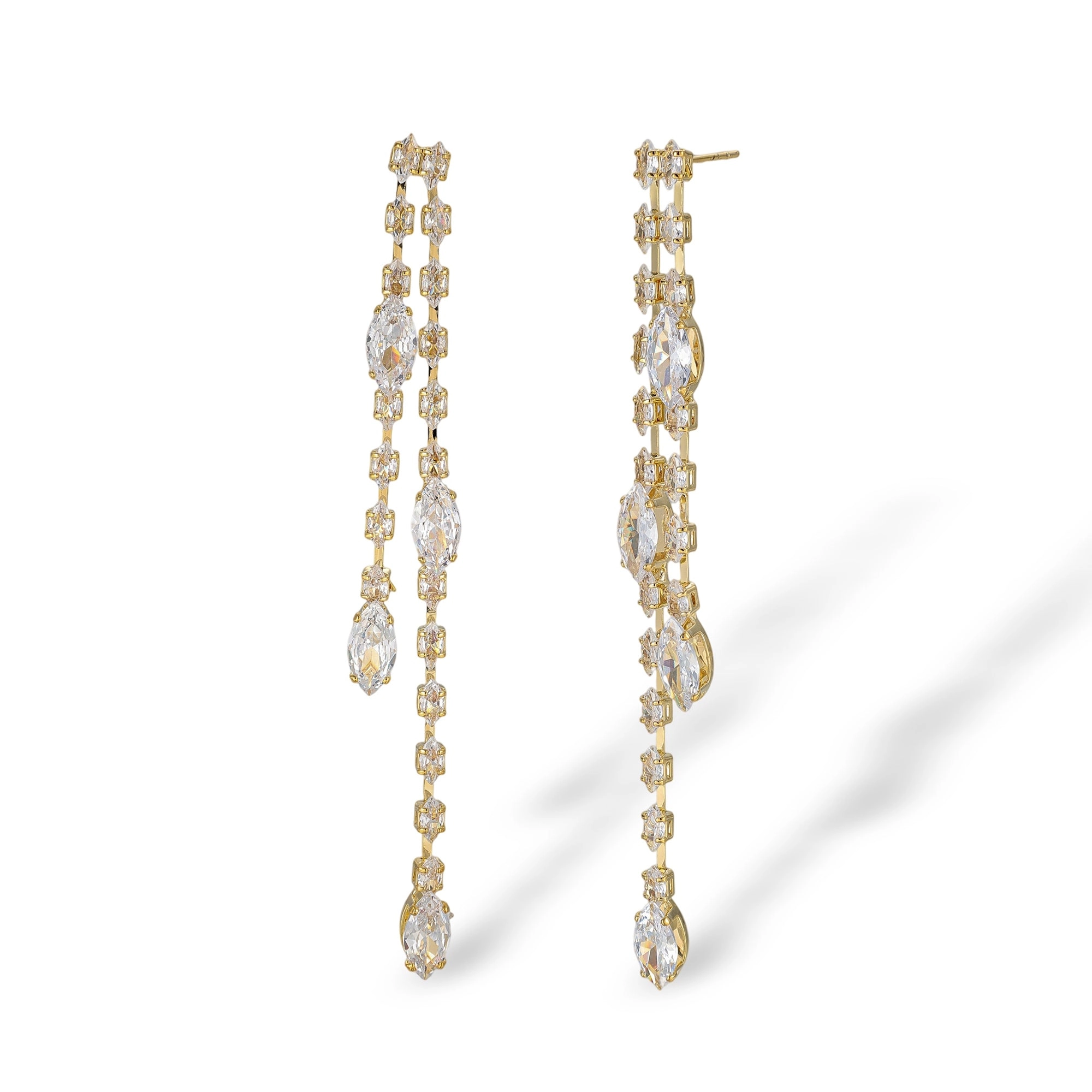 Clarence 14K Gold Marquise Drop Earrings