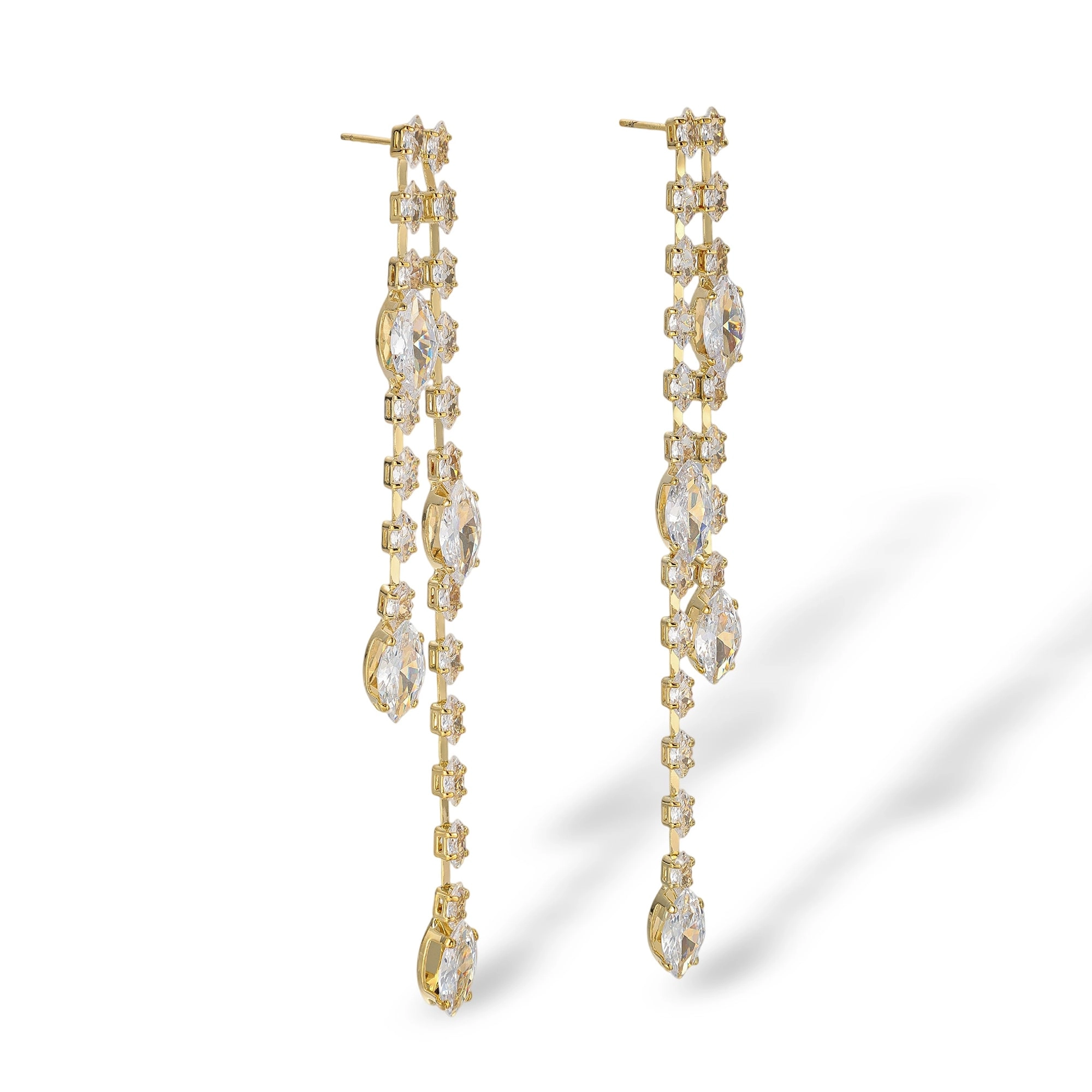 Clarence 14K Gold Marquise Drop Earrings