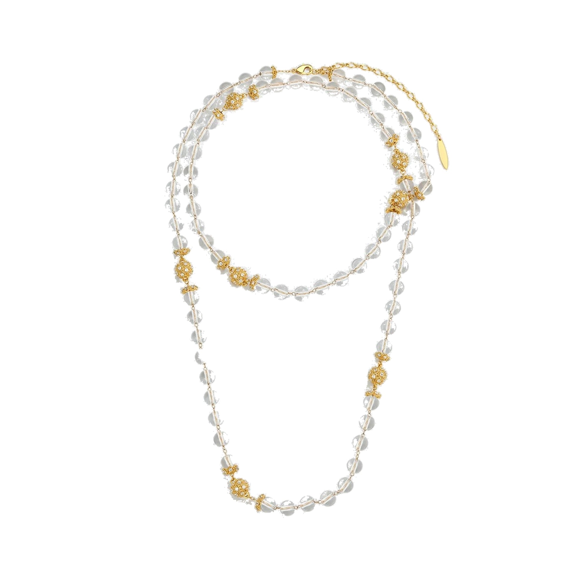 Corinna 24K Gold Filigree Bead Long Necklace