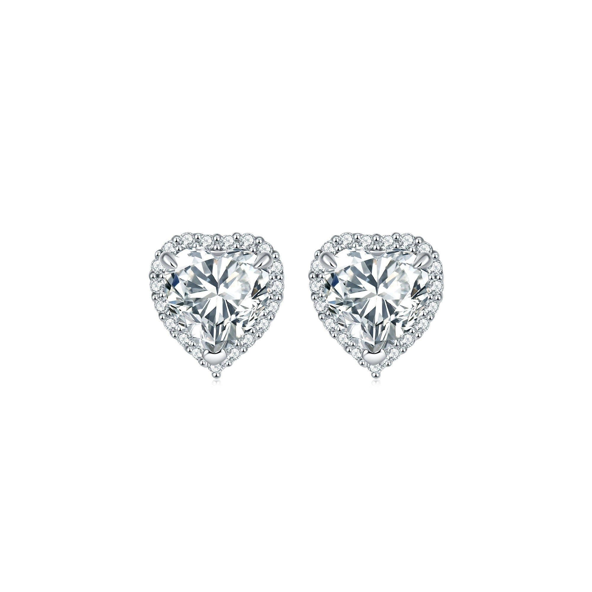 Cybèle White Heart Stud Earrings