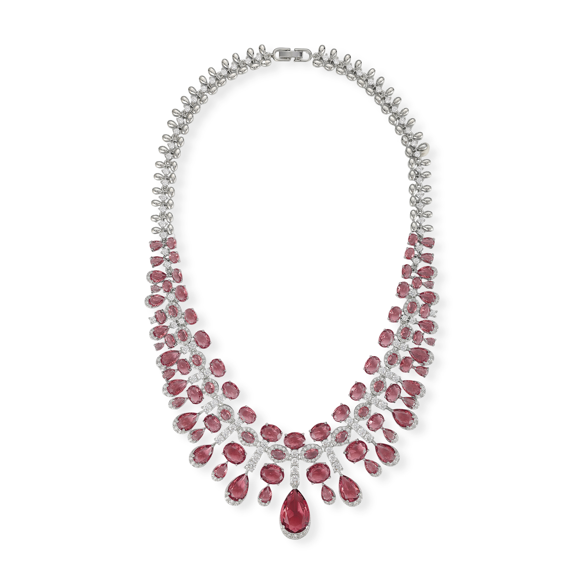 Daggard Green Teardrop Oval Drop Earrings & Necklace Set