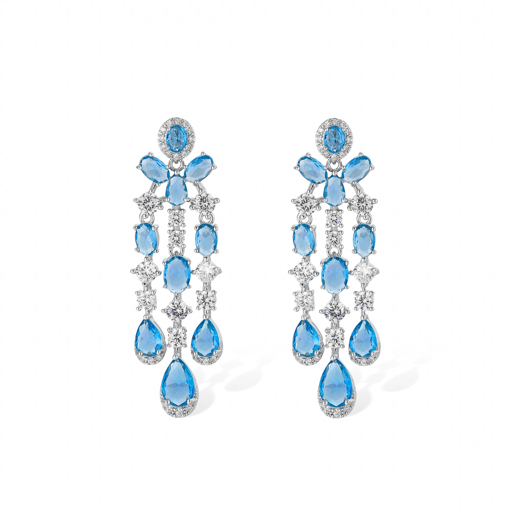 Daggard Green Teardrop Oval Drop Earrings & Necklace Set