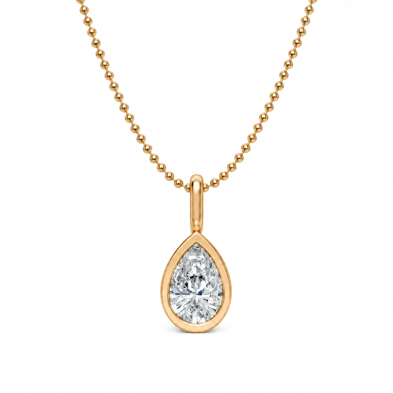 Dagmaris 18K Gold Bezel Teardrop Bead Necklace