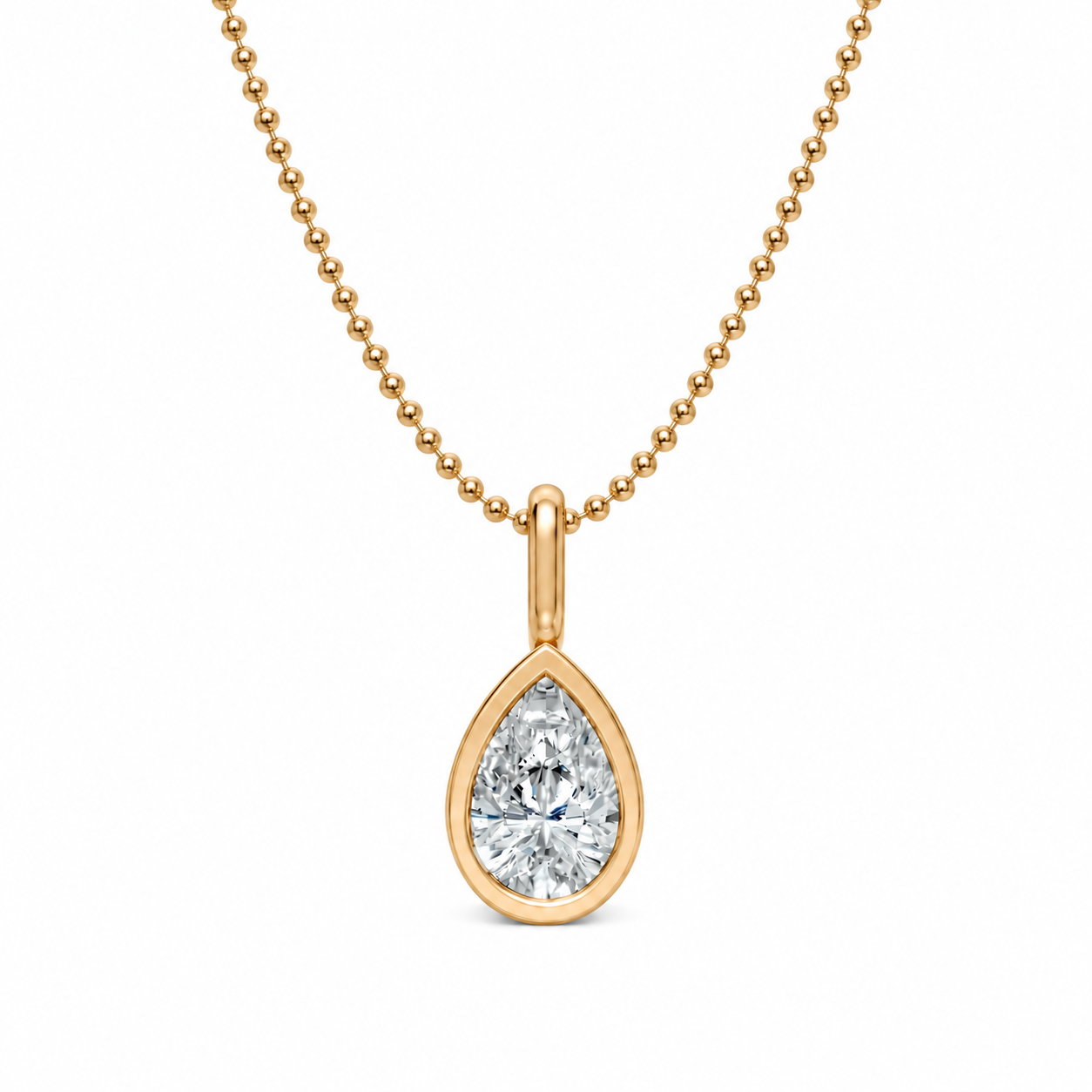 Dagmaris 18K Gold Bezel Teardrop Bead Necklace