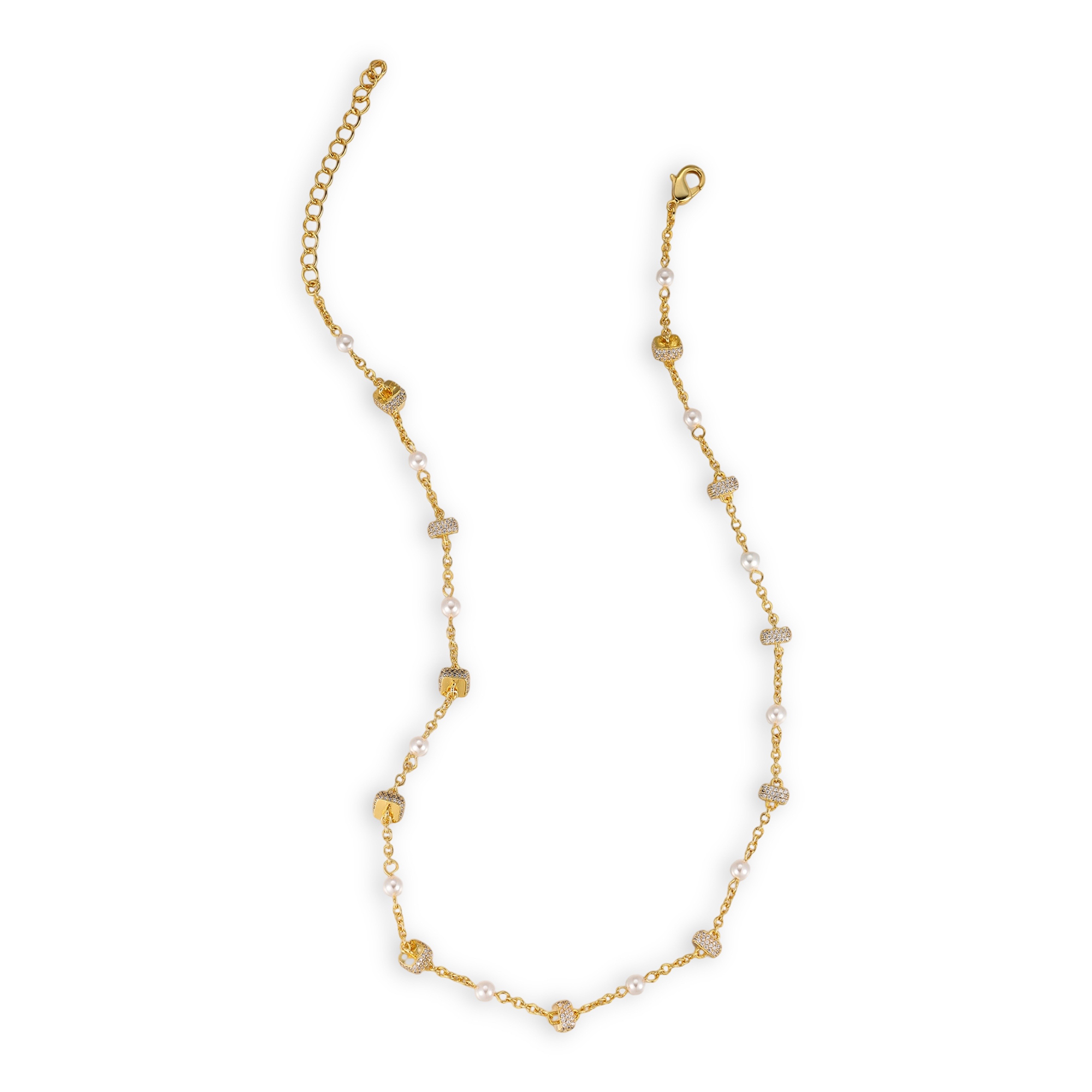1-Deborah 14K Gold Cube Pearl Necklace