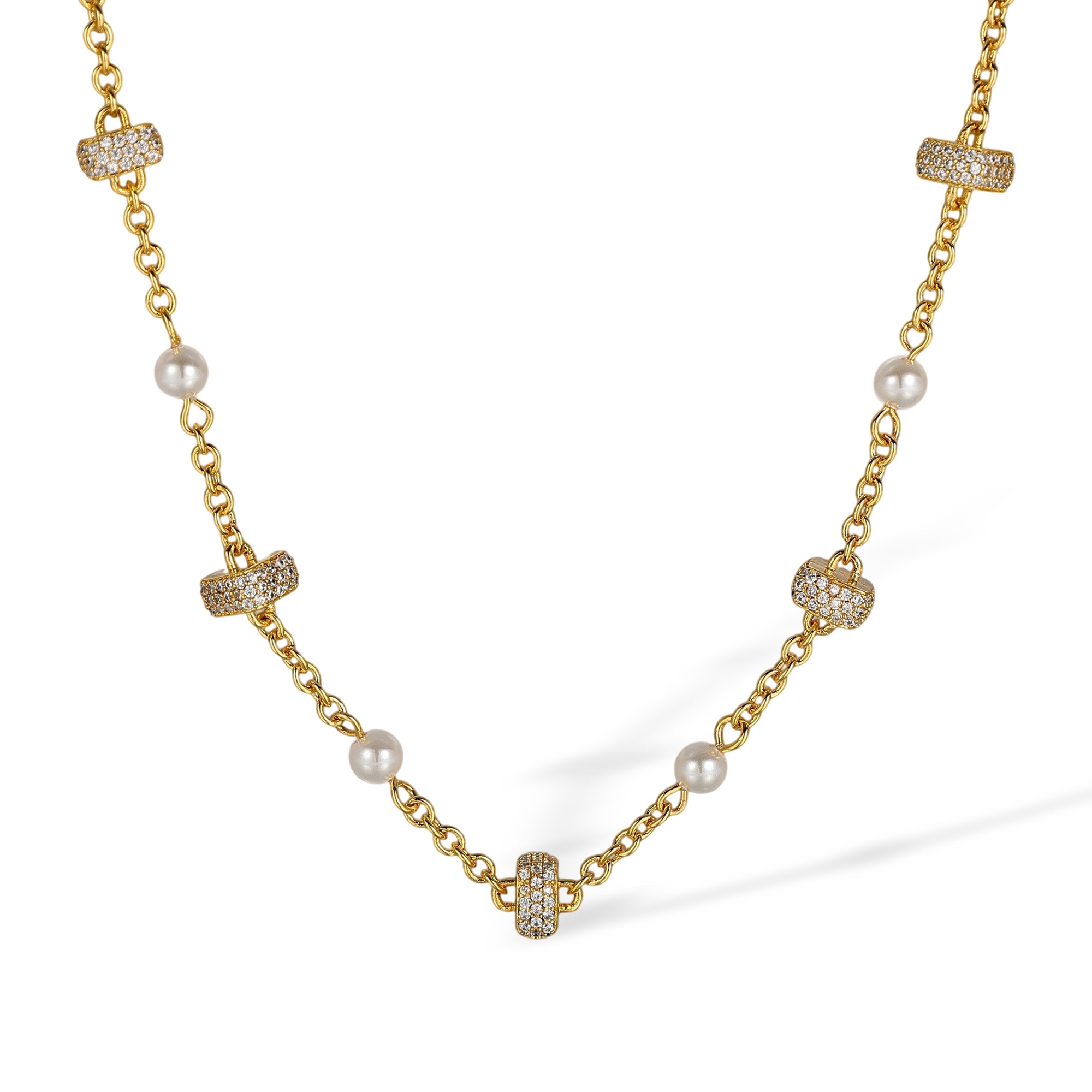 1-Deborah 14K Gold Cube Pearl Necklace