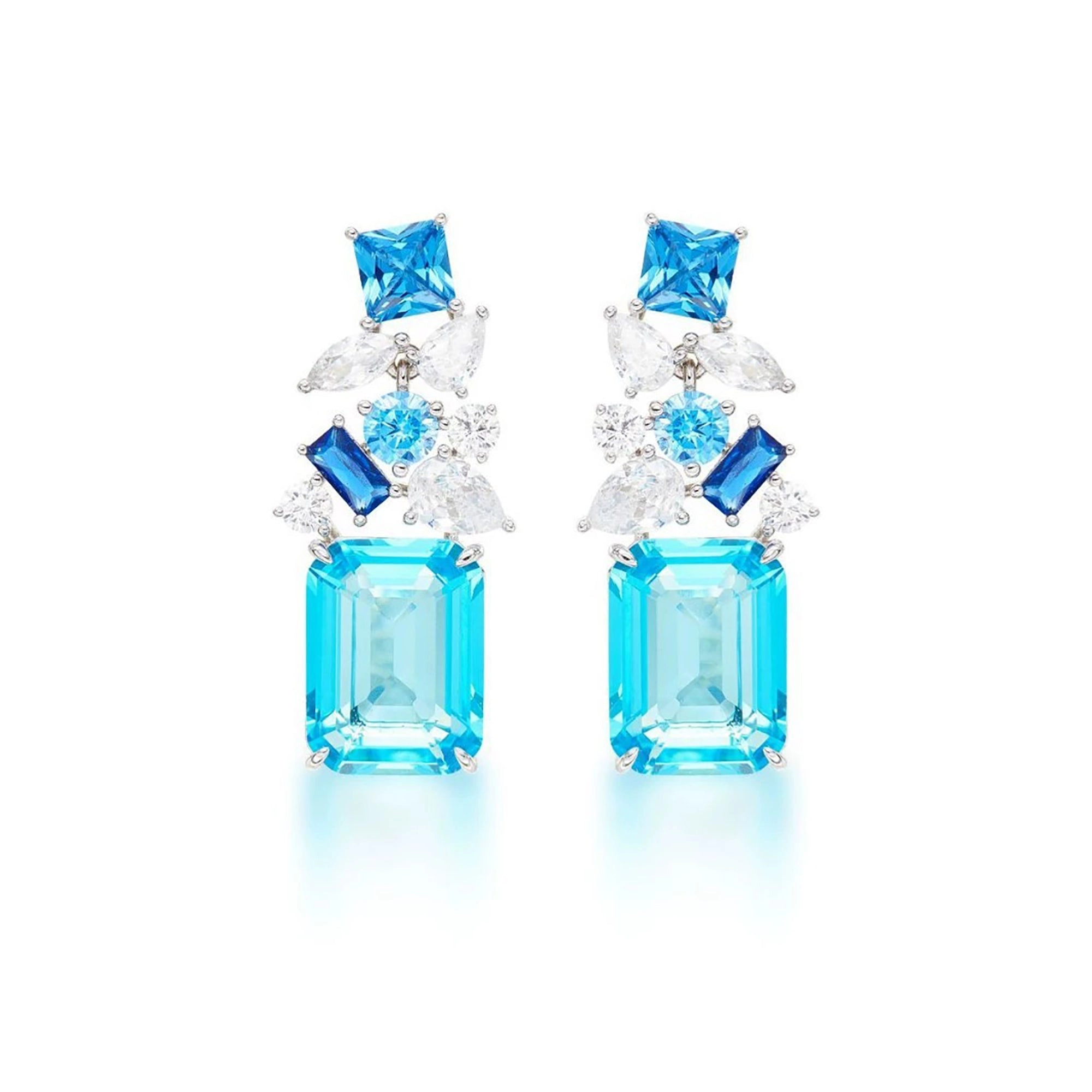 Dellarose Blue Emerald Earrings