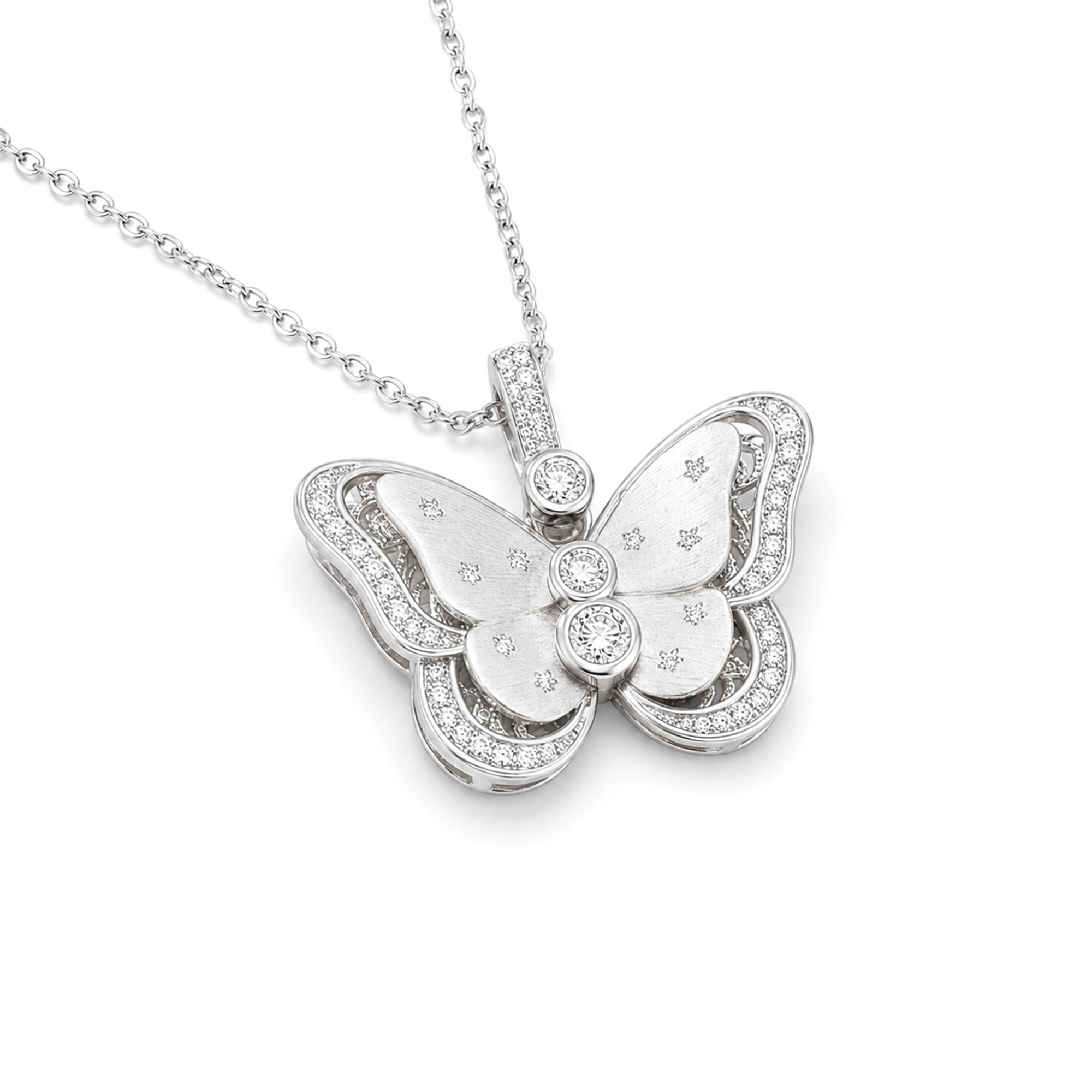 Delphine 14K Gold Butterfly Moissanite Necklace