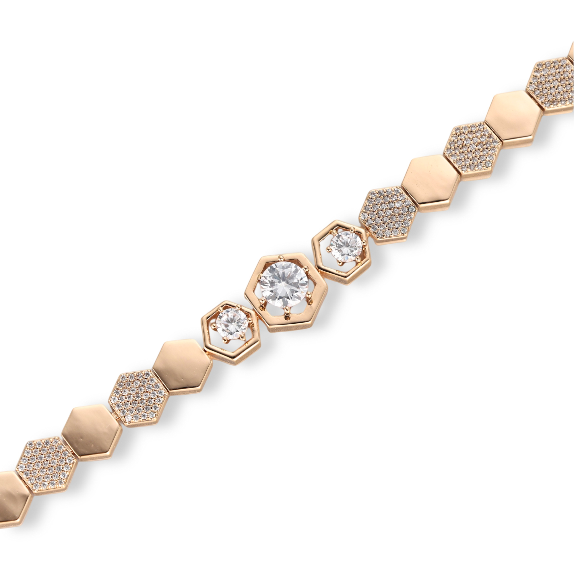 Dietgard Rose Gold Hexagon Bracelet