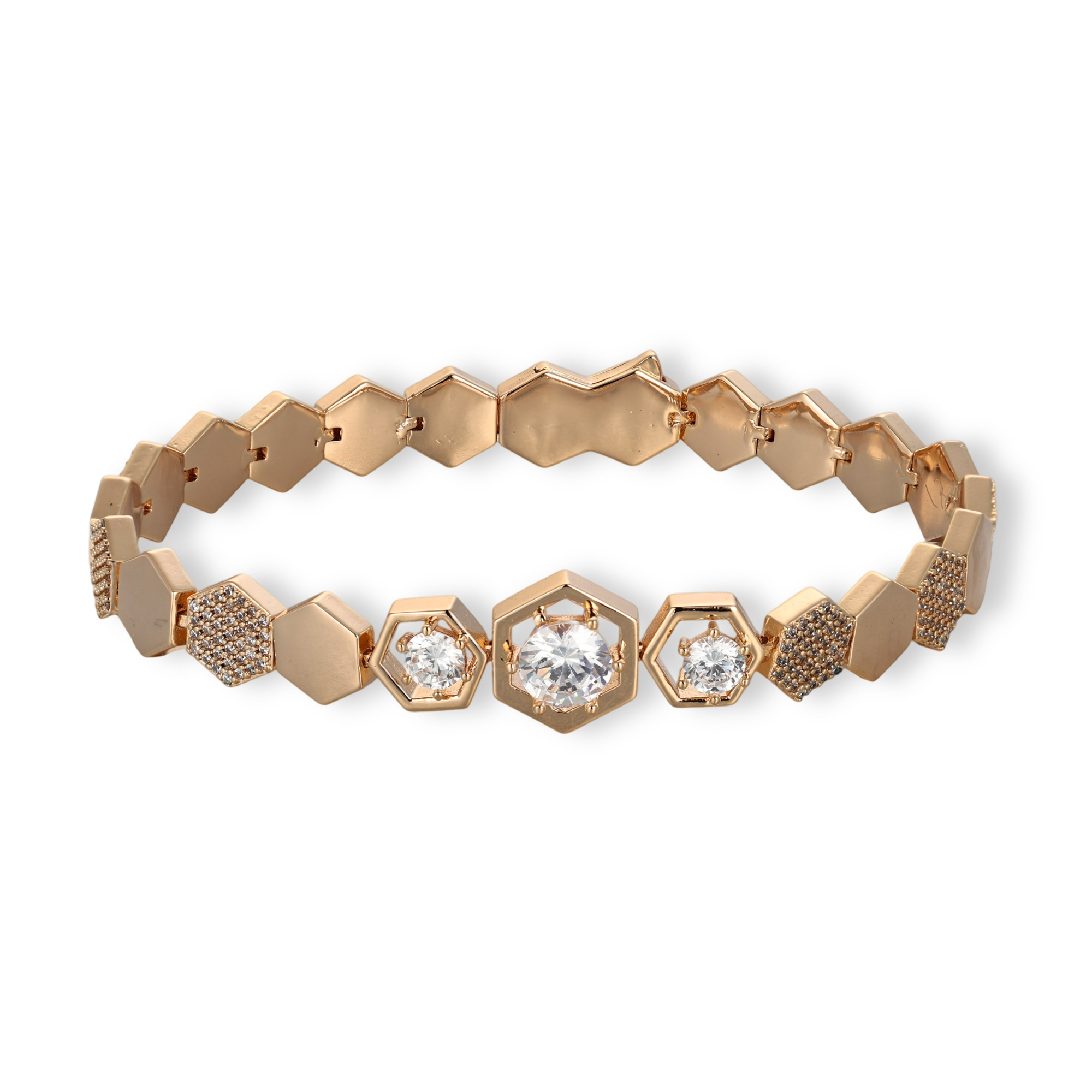 Dietgard Rose Gold Hexagon Bracelet