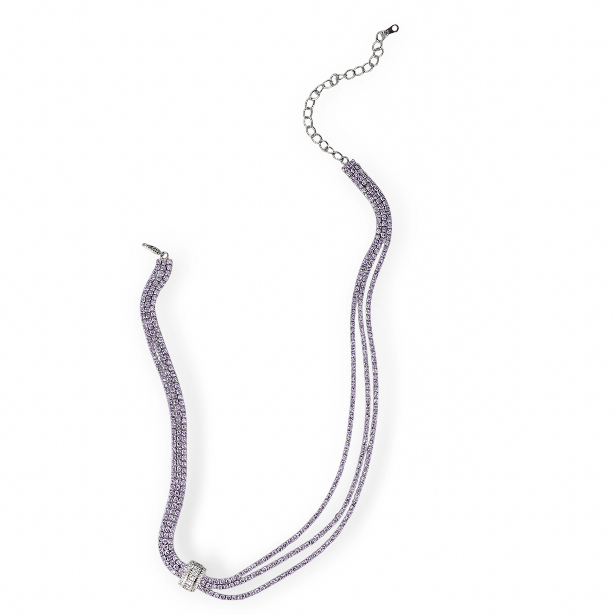 Dionysia Purple Baguette Round Choker Necklace