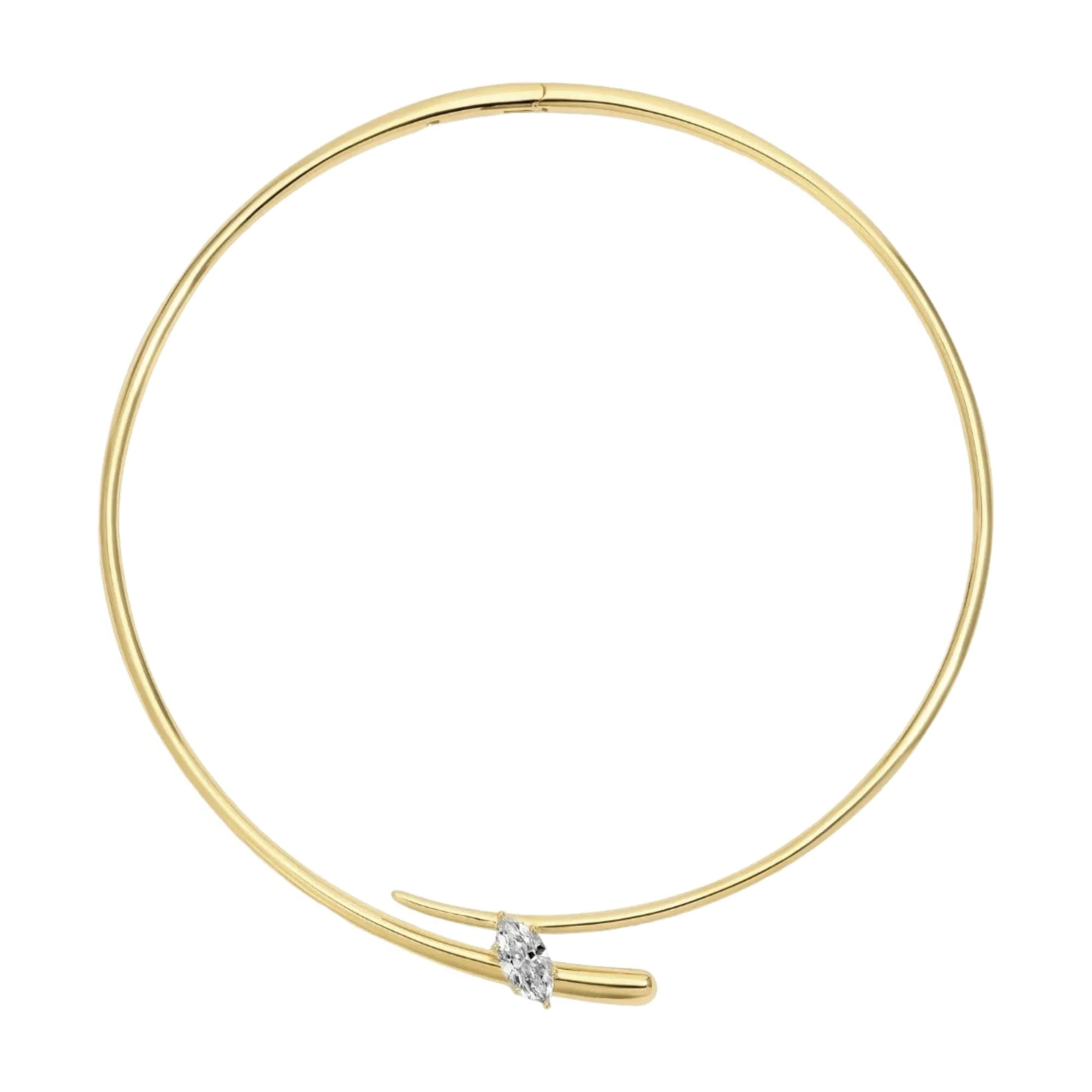 Edelrun 18K Gold Marquise Choker Necklace