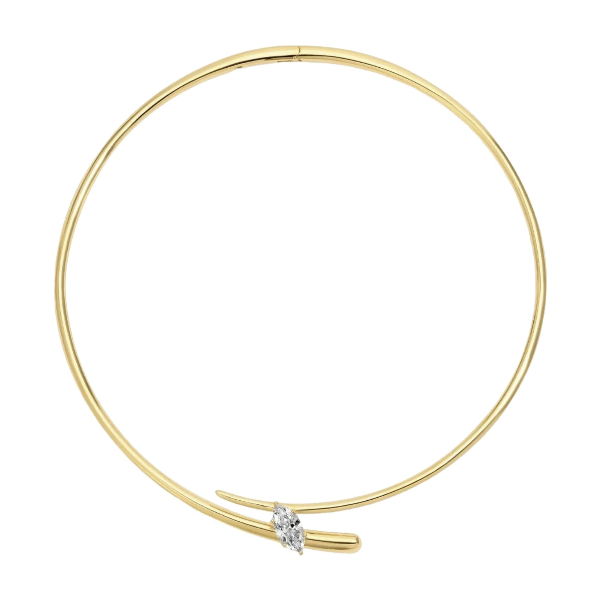 Edelrun 18K Gold Marquise Choker Necklace