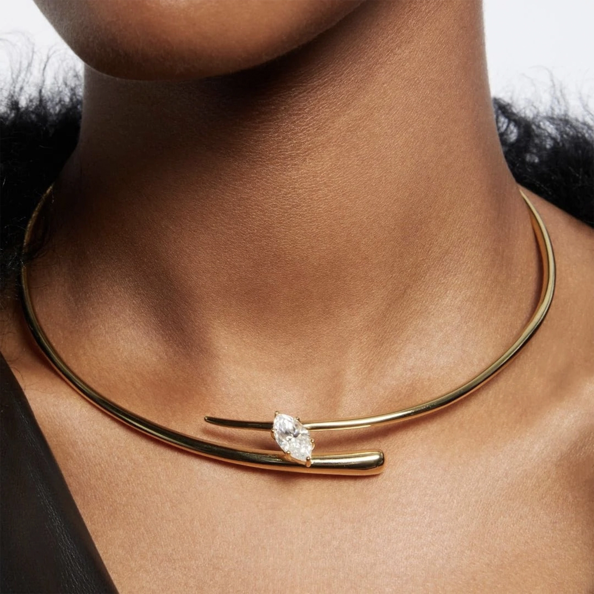 Edelrun 18K Gold Marquise Choker Necklace