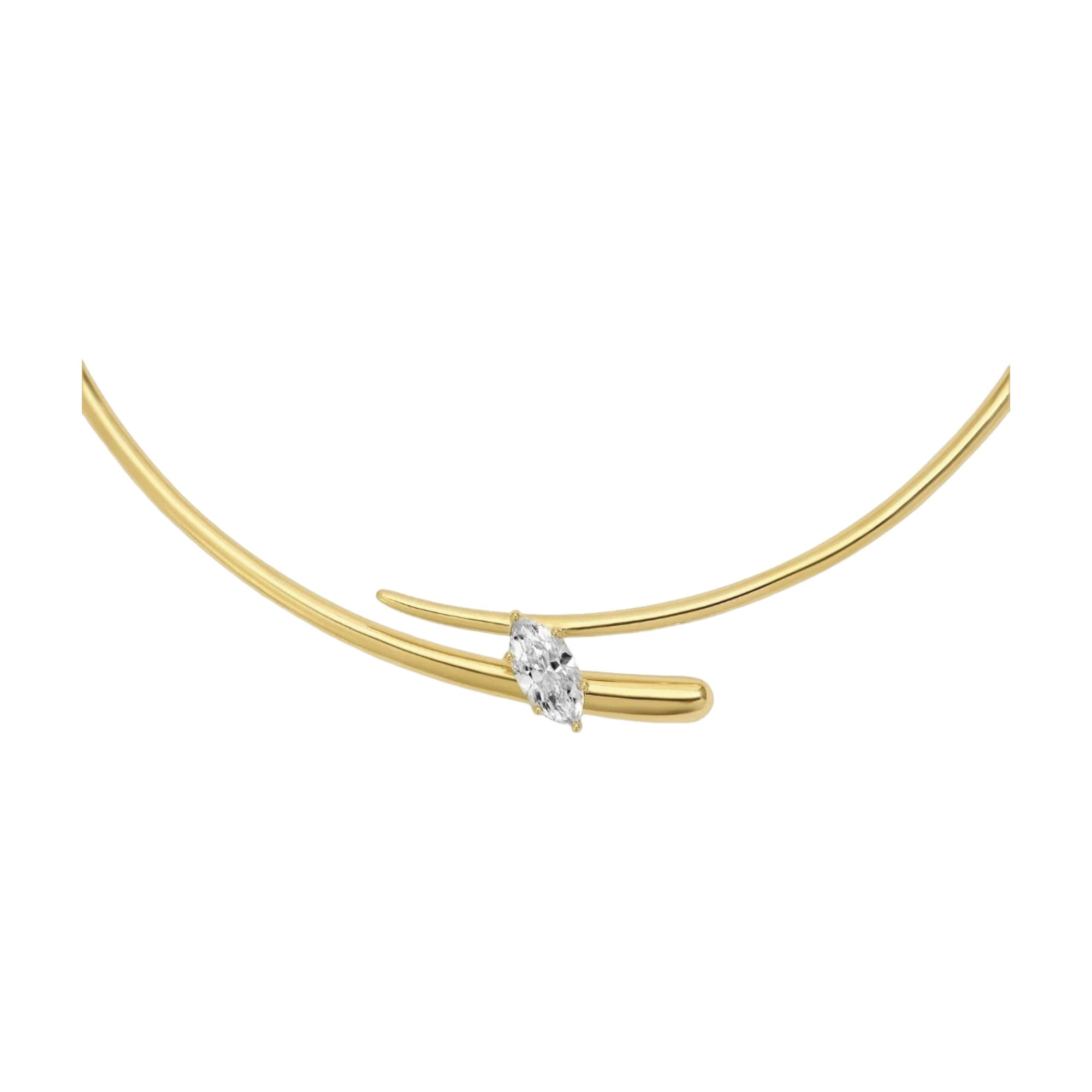 Edelrun 18K Gold Marquise Choker Necklace