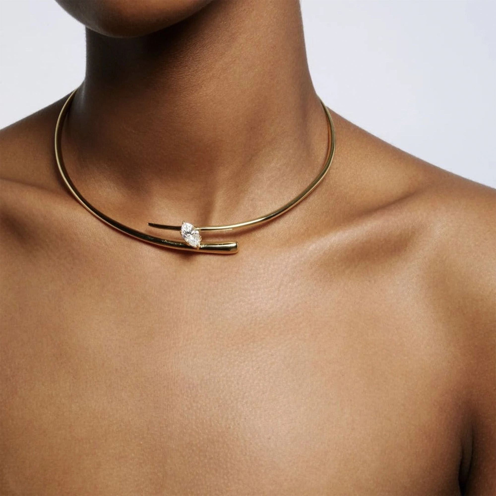 Edelrun 18K Gold Marquise Choker Necklace